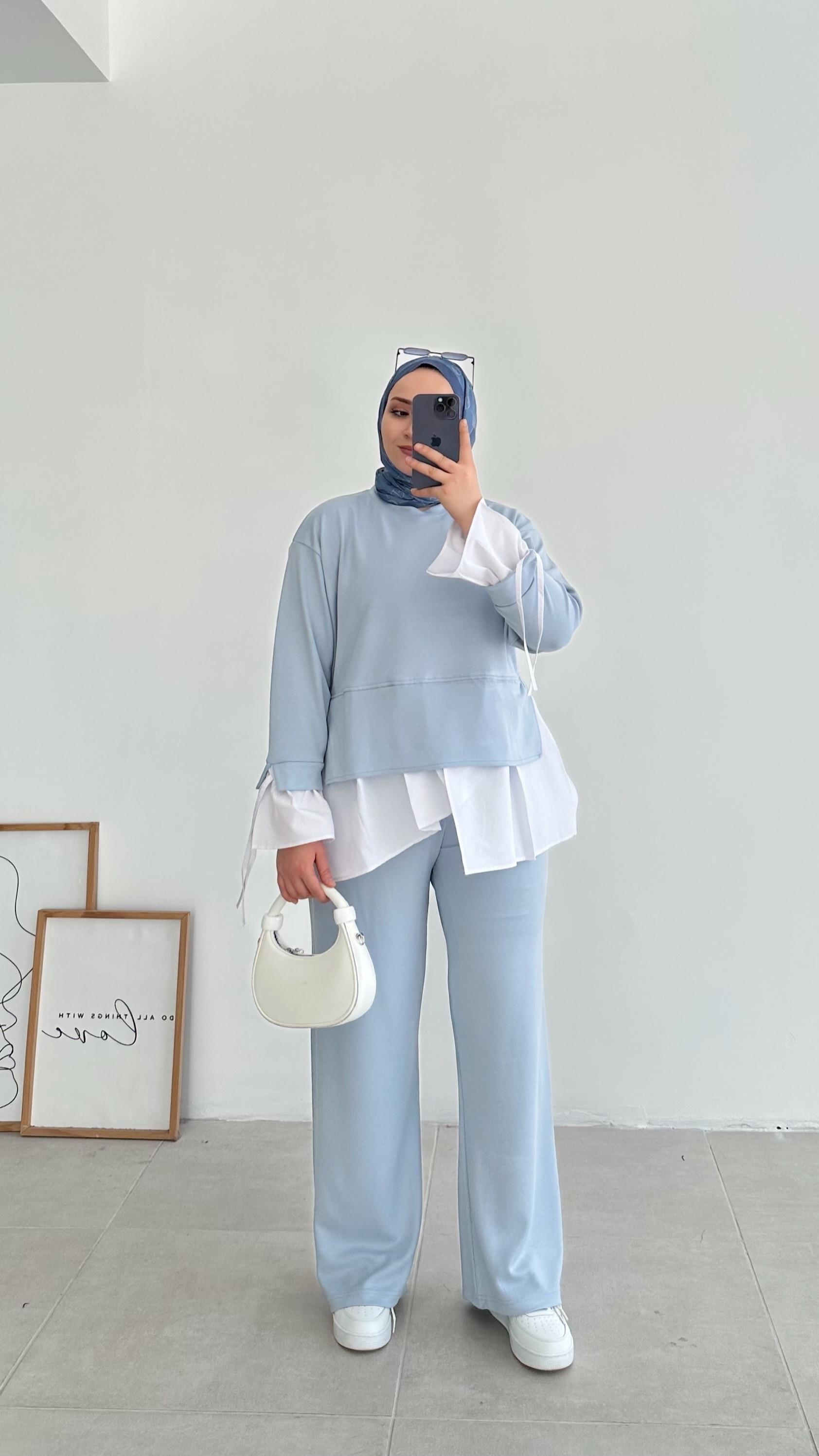 Mehista Gömlek Detaylı Mavi Takım