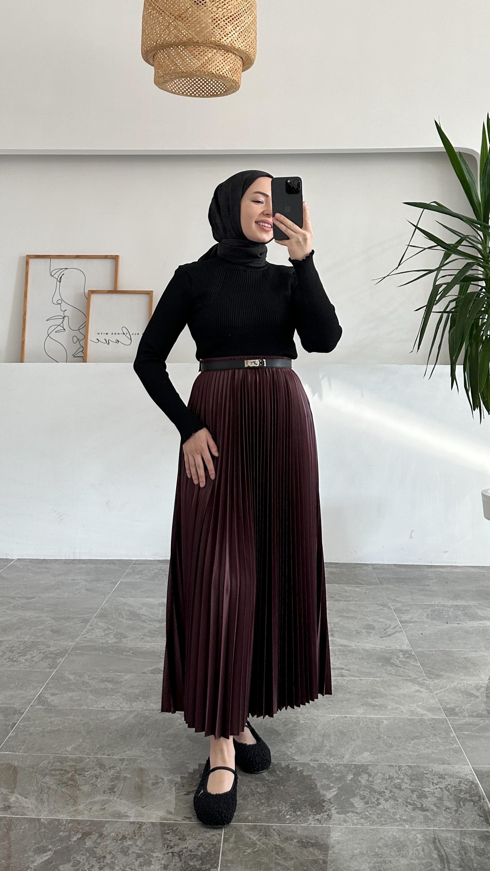 Merserize Tüylenmez Premium Fitilli Siyah Bluz