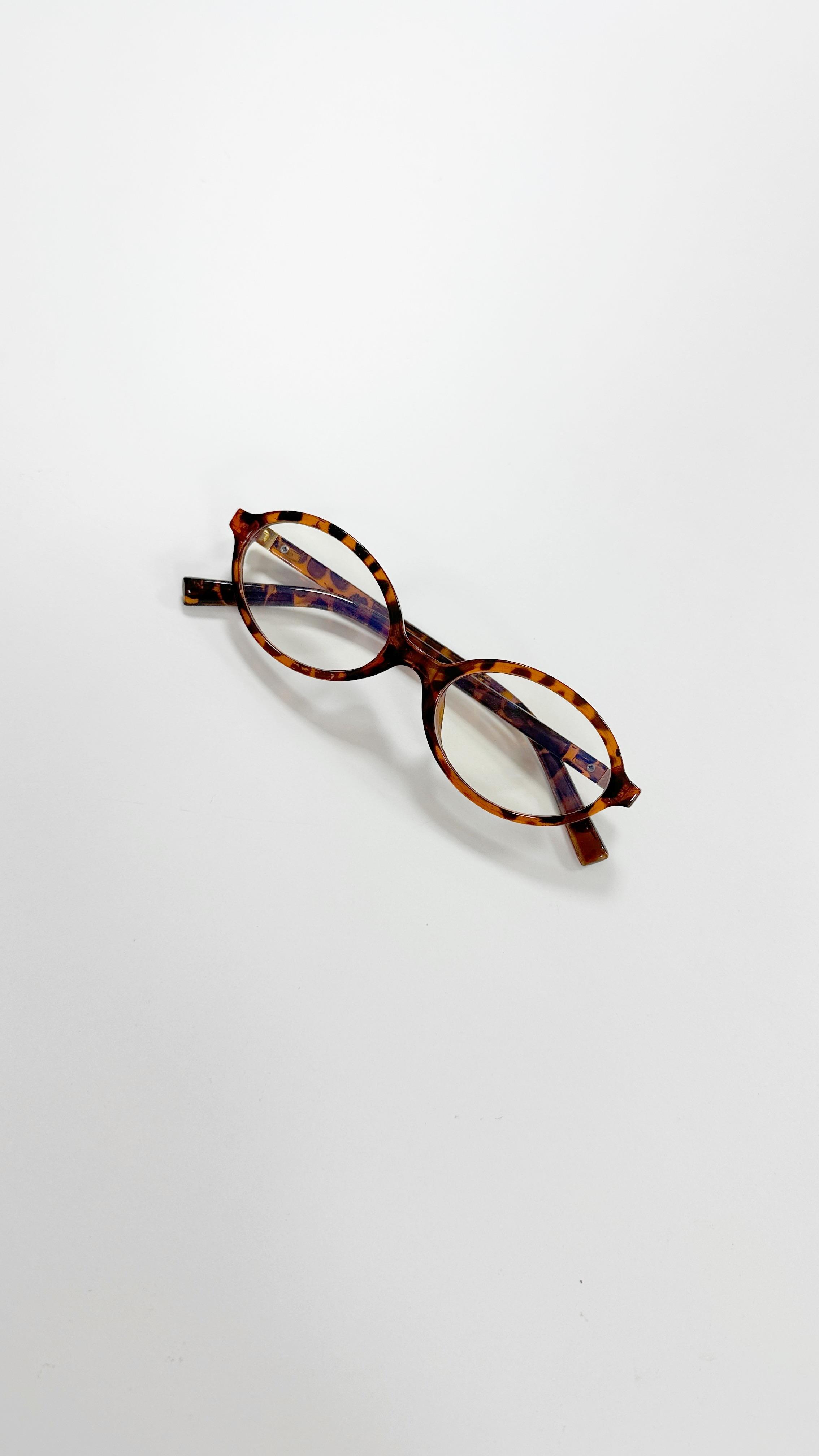 Miia Leopar Oval Çerçeve Unisex Gözlük