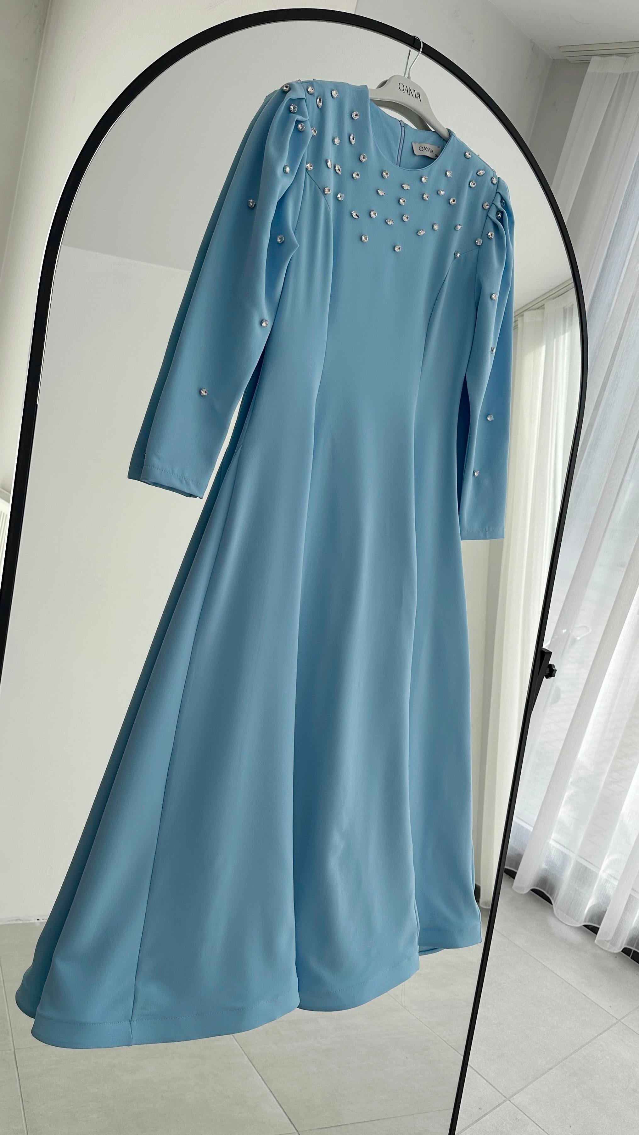 Mila Bebe Mavi Abiye Elbise 