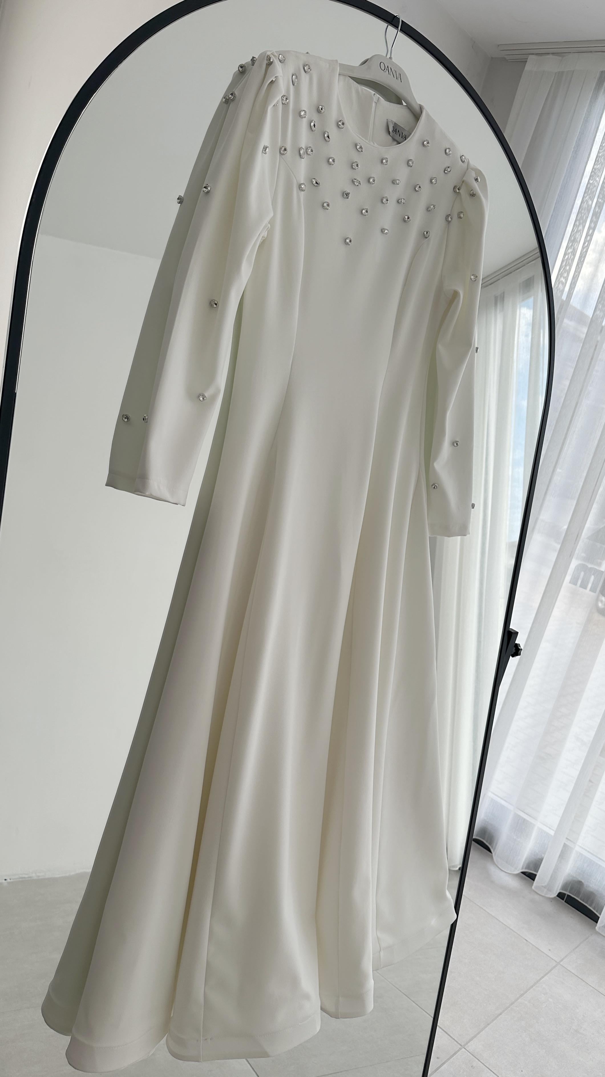 Mila Beyaz Abiye Elbise 