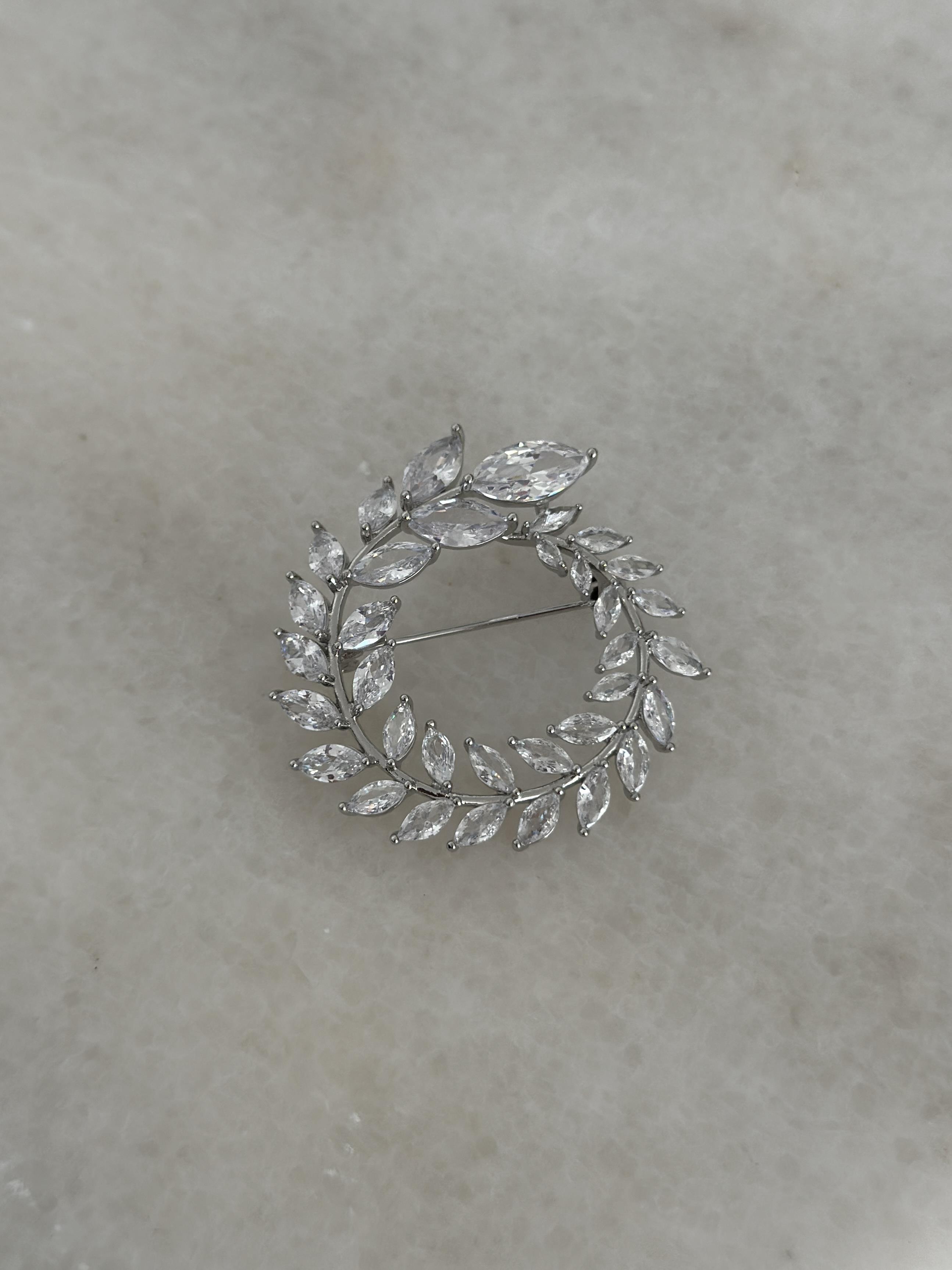 Mitan Taşlı Gümüş Broş