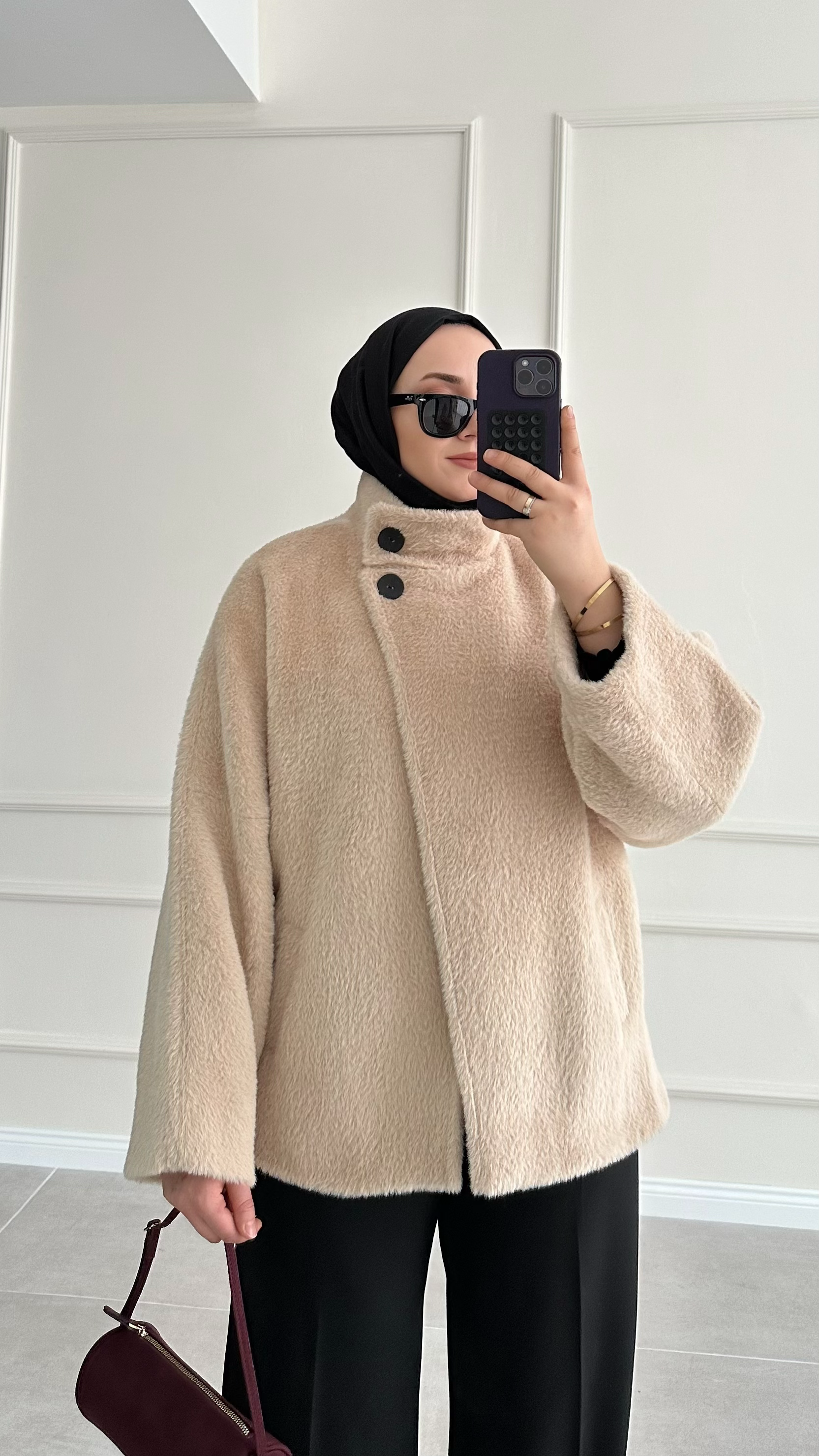 Mngo Model Premıum Angora Vizon Astarlı Kaban