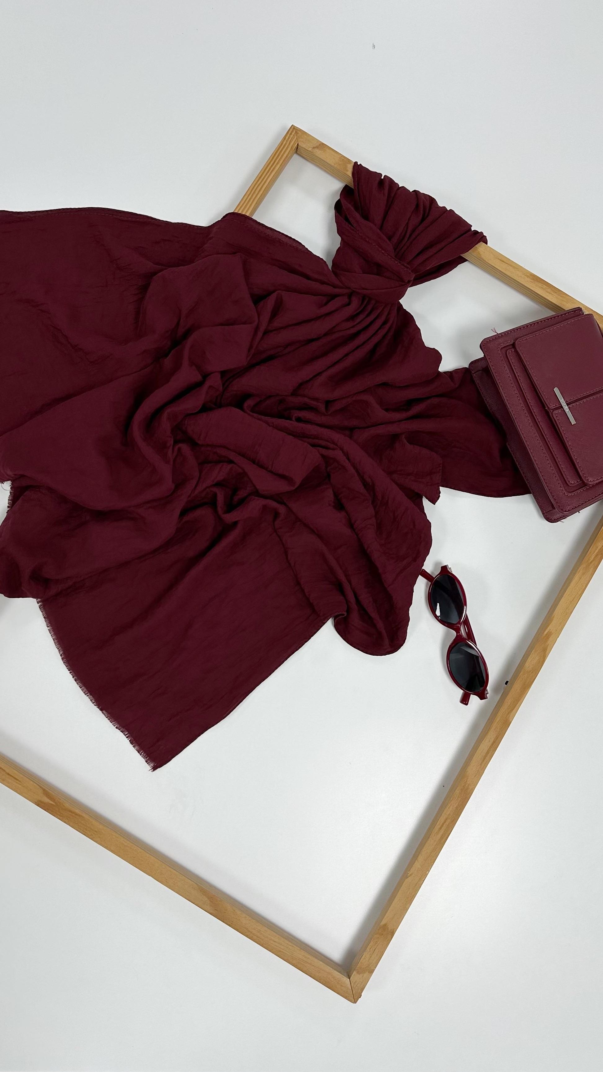 Moon Pamuklu Bordo Şal 