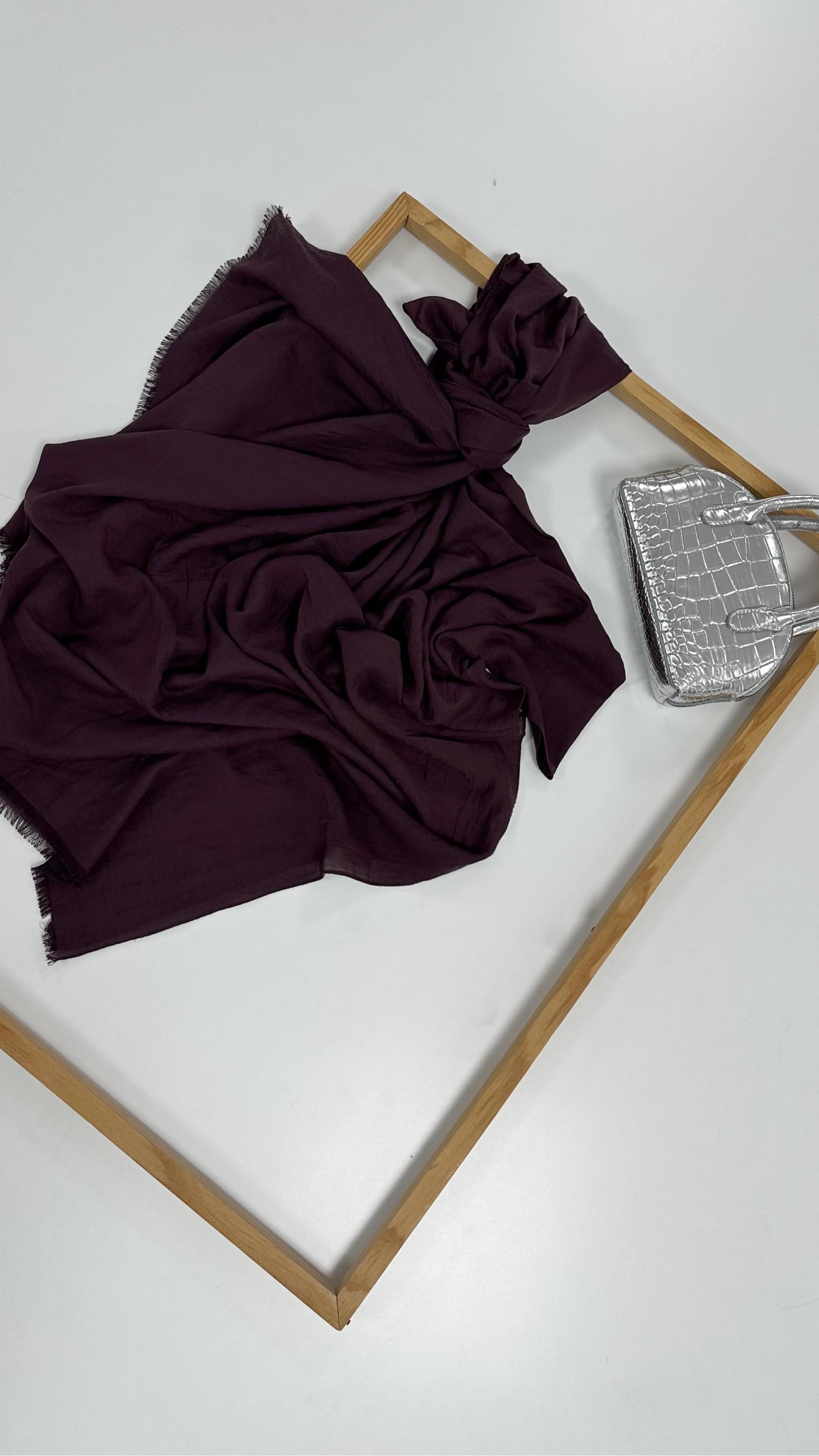 Moon Pamuklu Mürdüm Şal 