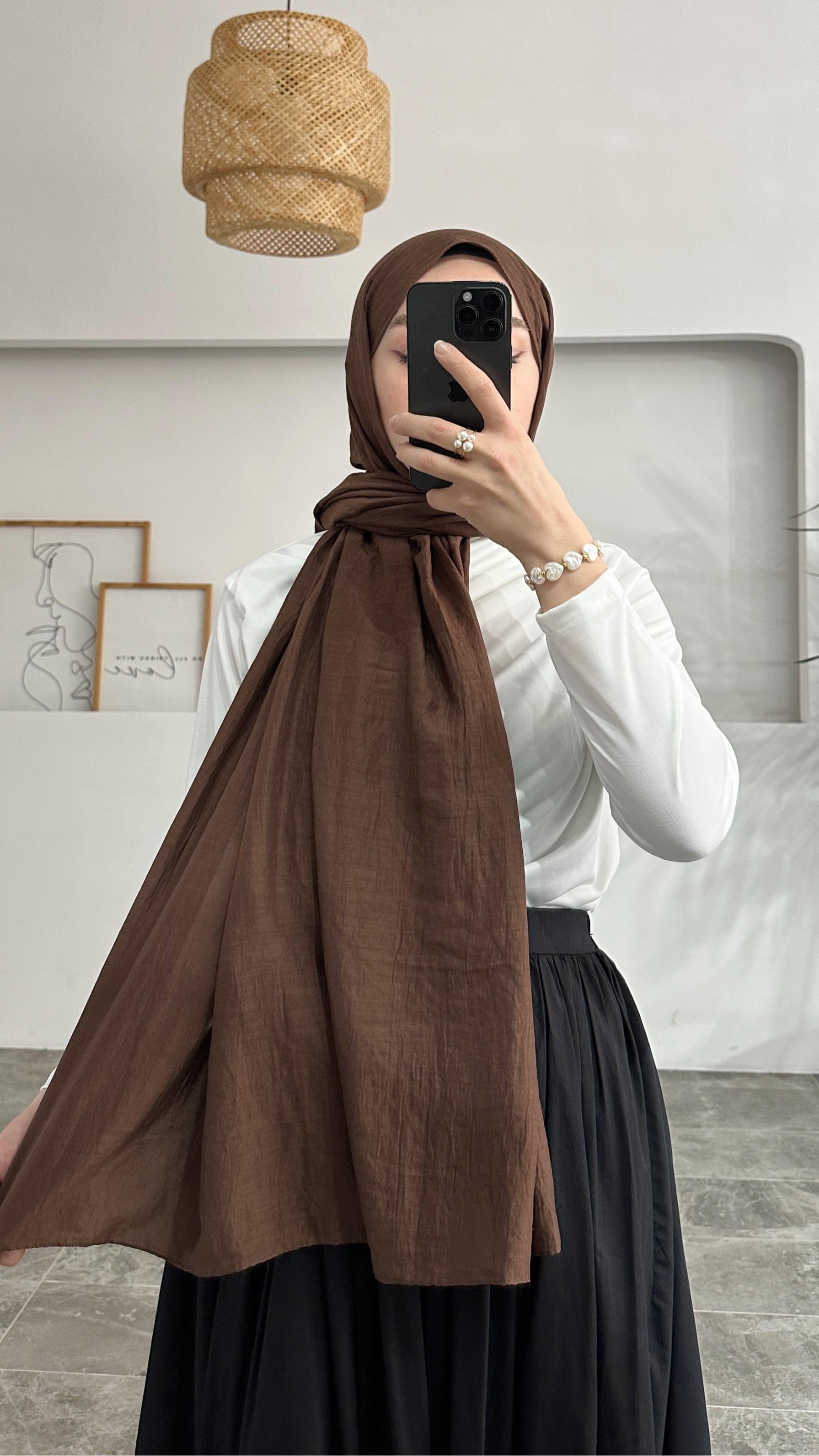 Nomi Pamuklu Acı Kahve Şal