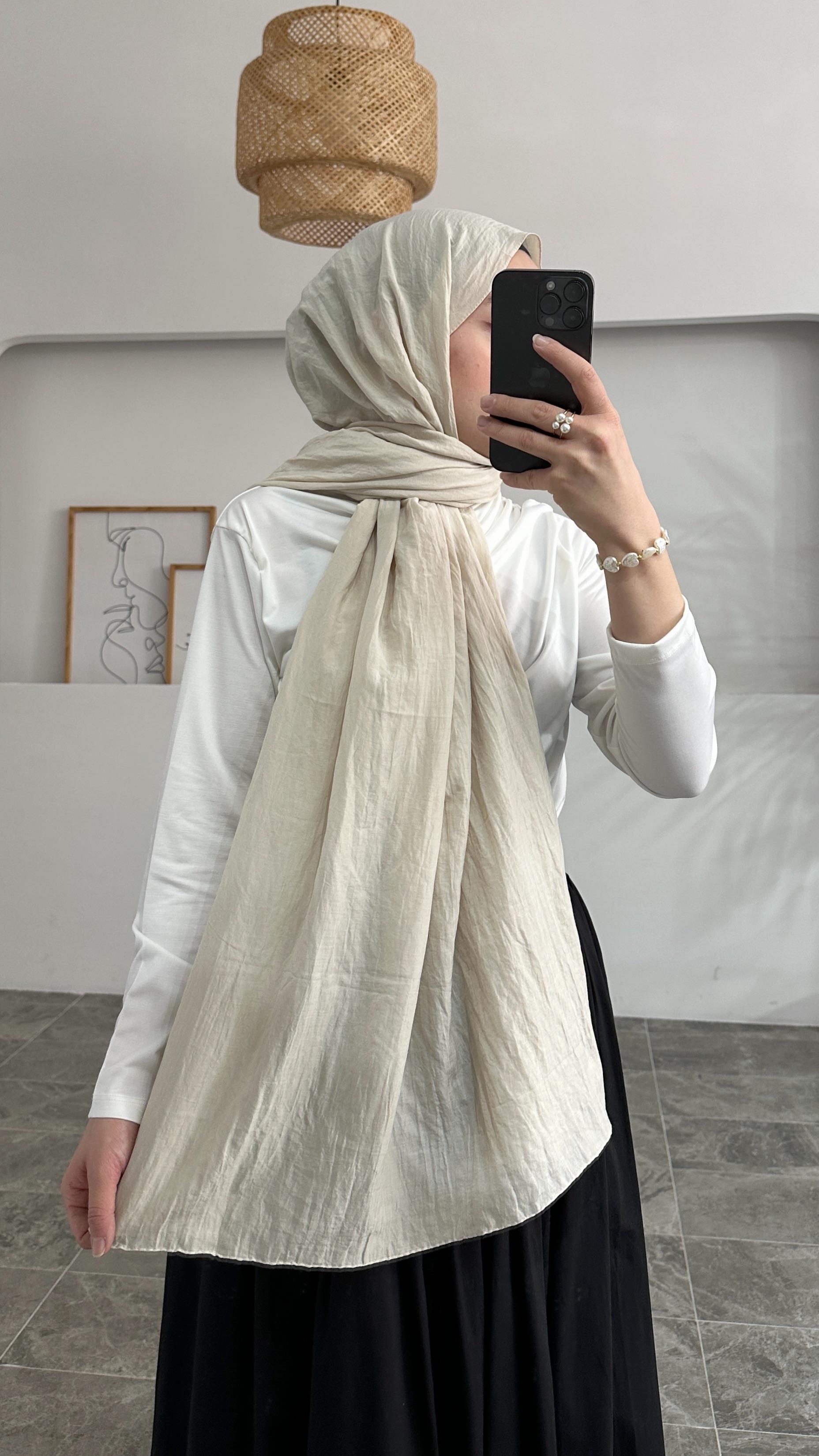 Nomi Pamuklu Krem Şal