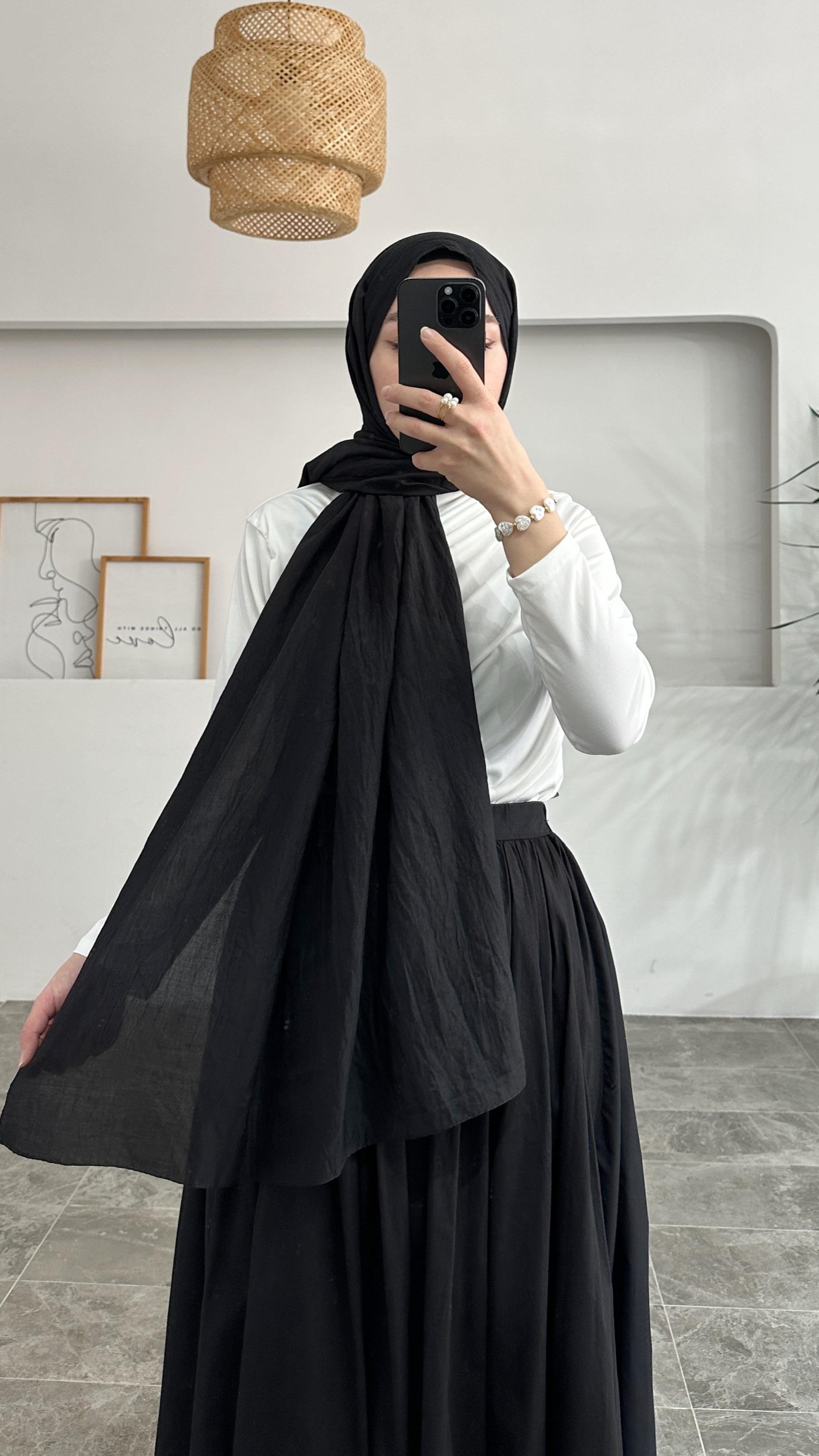 Nomi Pamuklu Siyah Şal