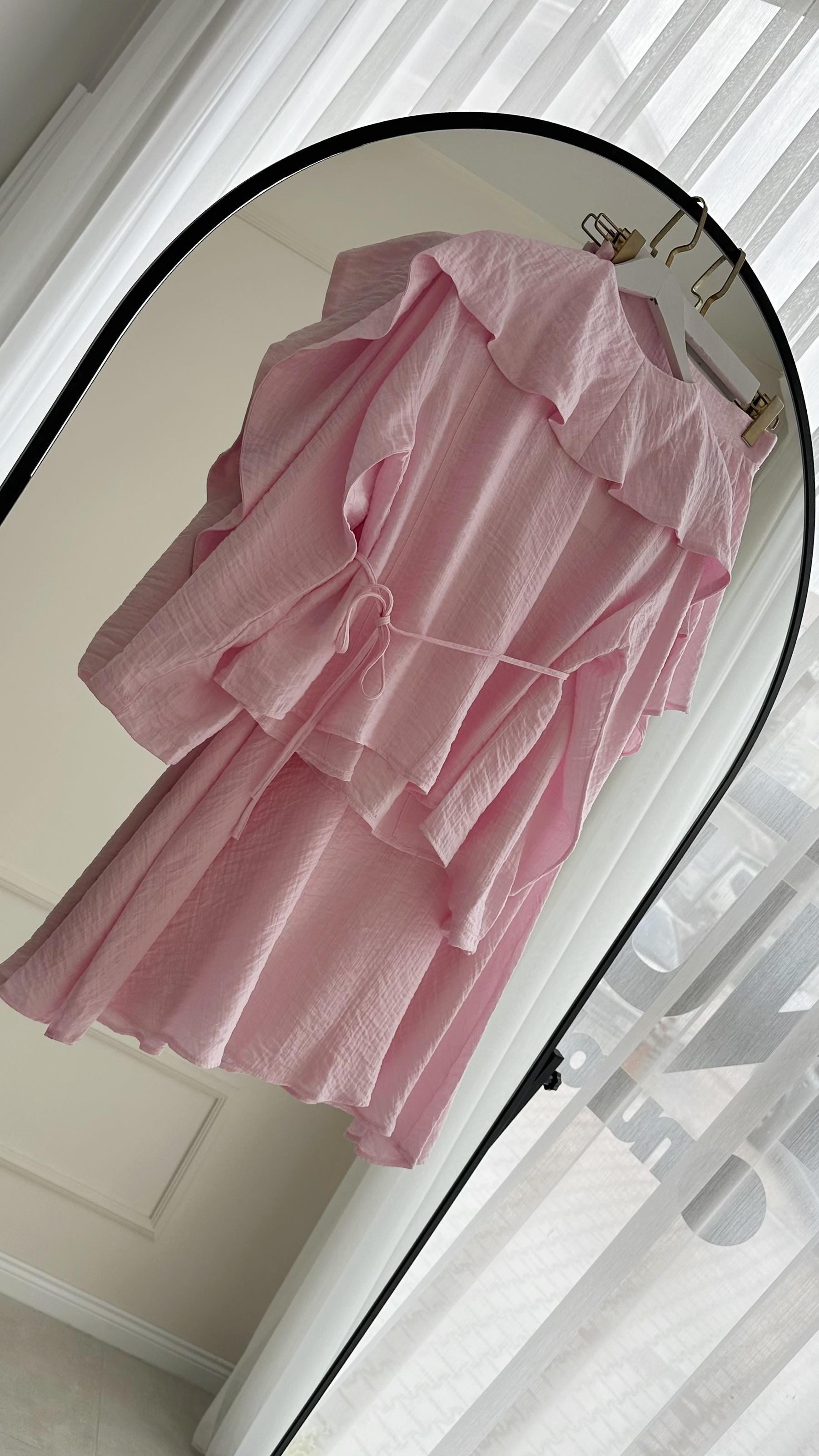 Olivia Müslin Pembe Etek Takım