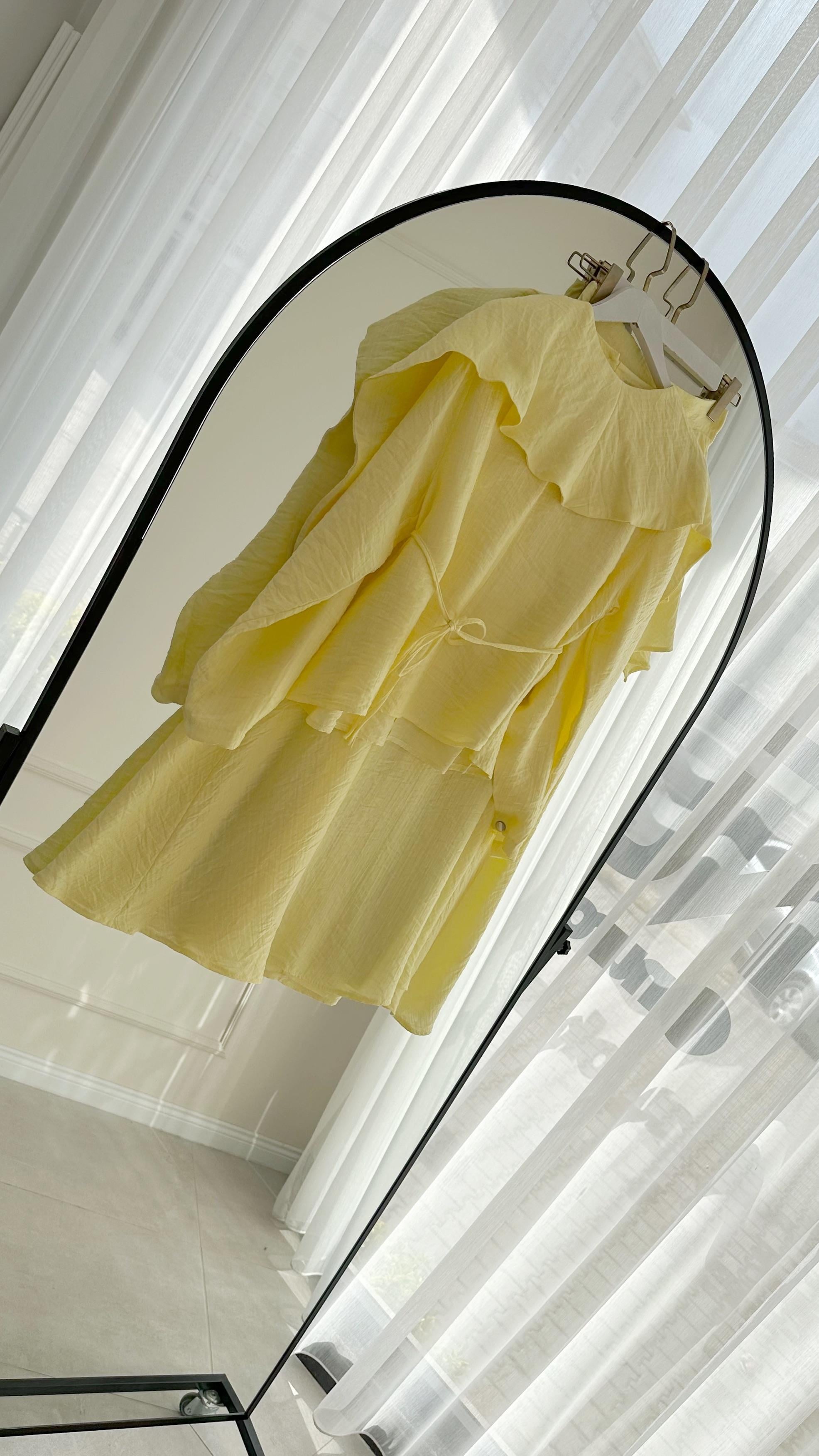 Olivia Müslin Sarı Etek Takım