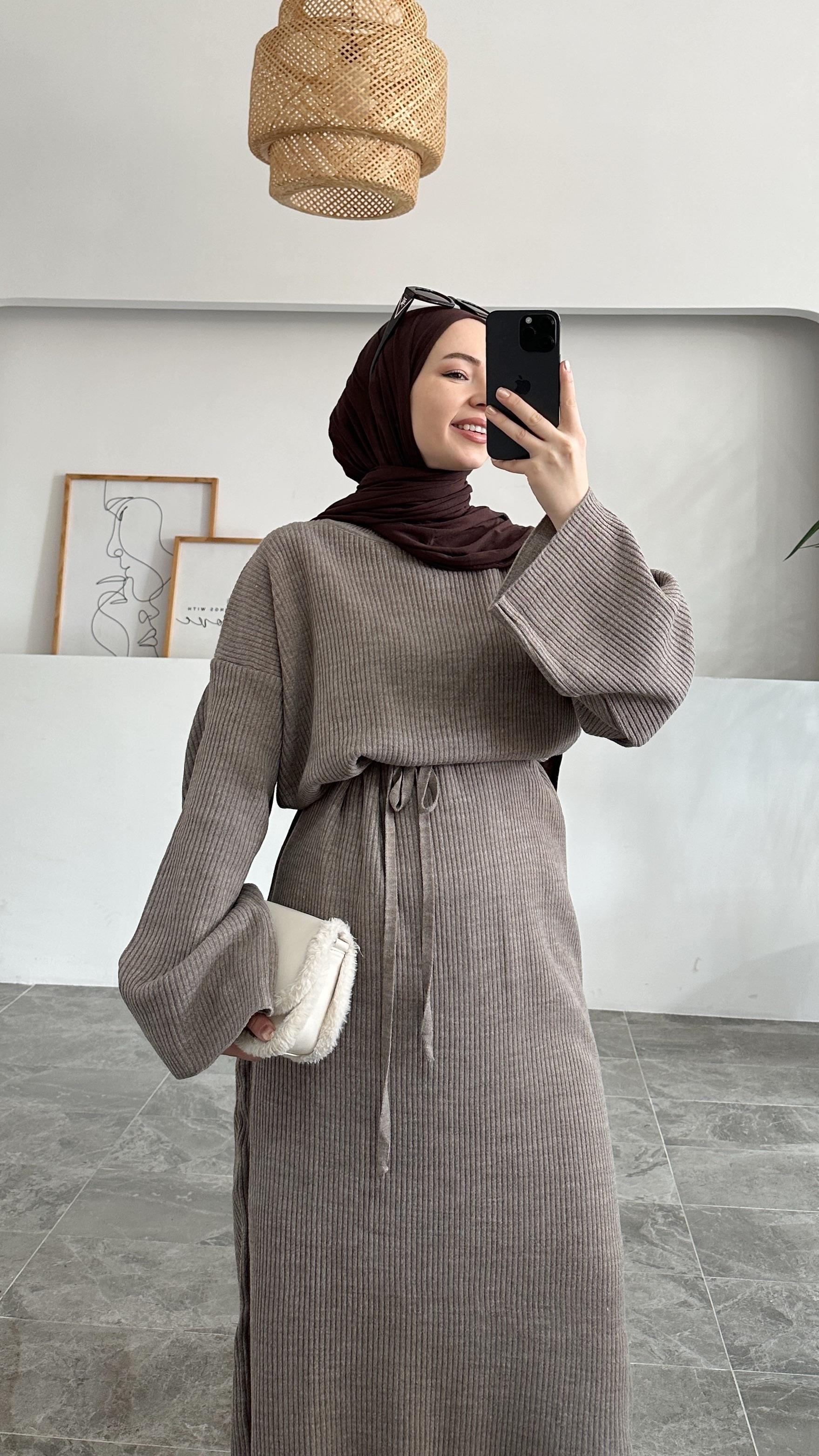 Pella Vizon Fitilli Triko Elbise