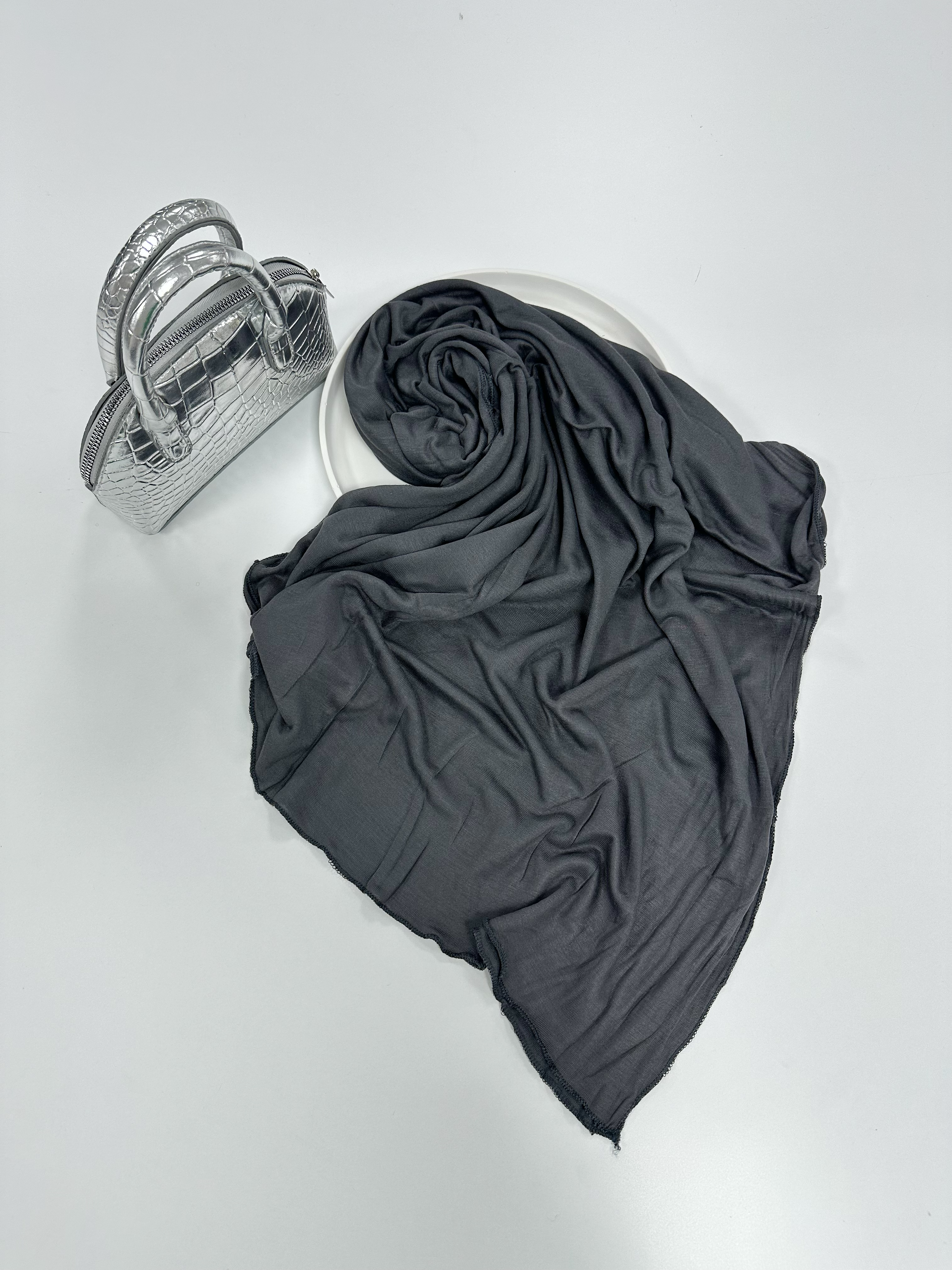Perla Antrasit Penye Şal