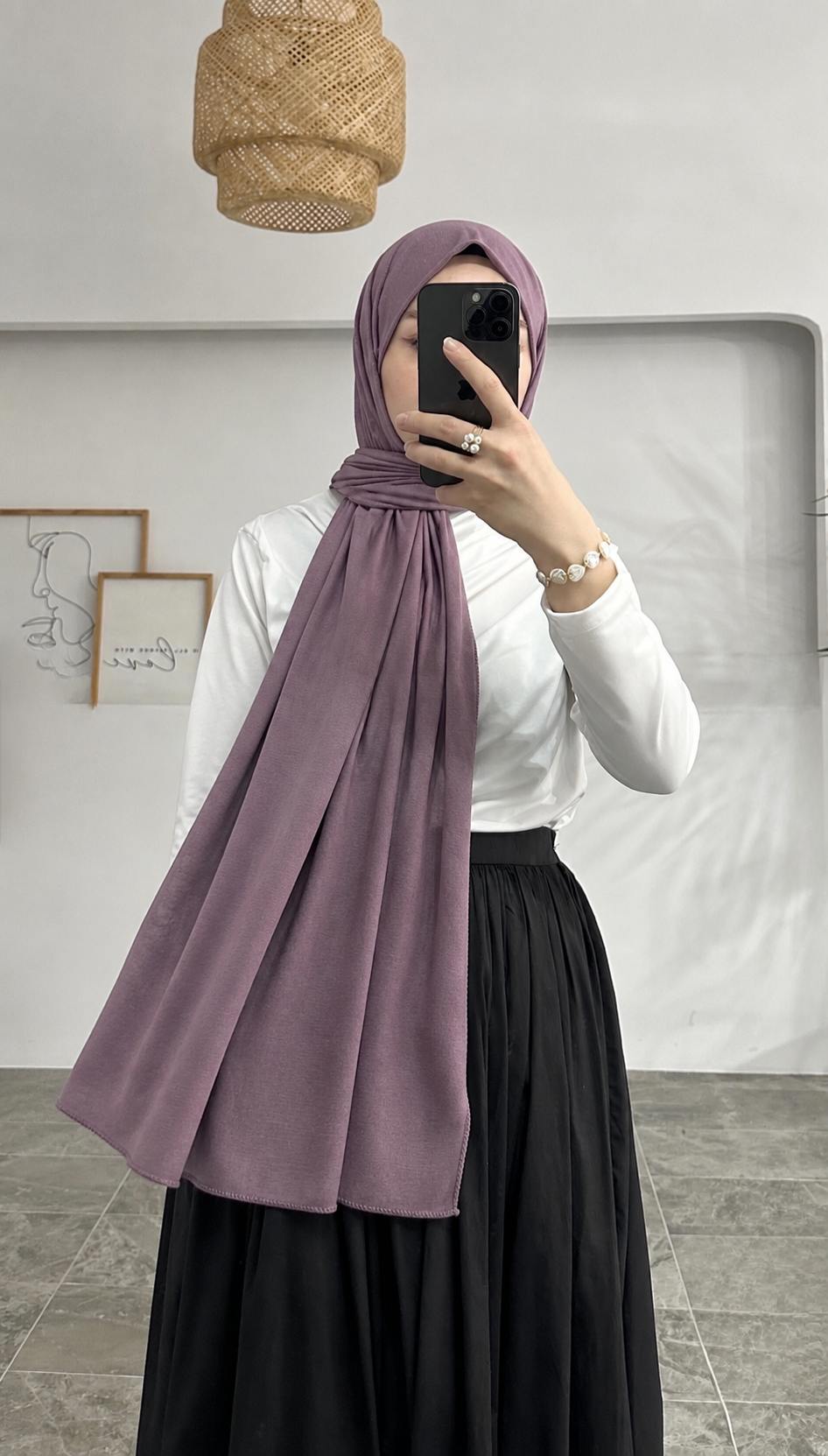 Perla Gri Penye Şal