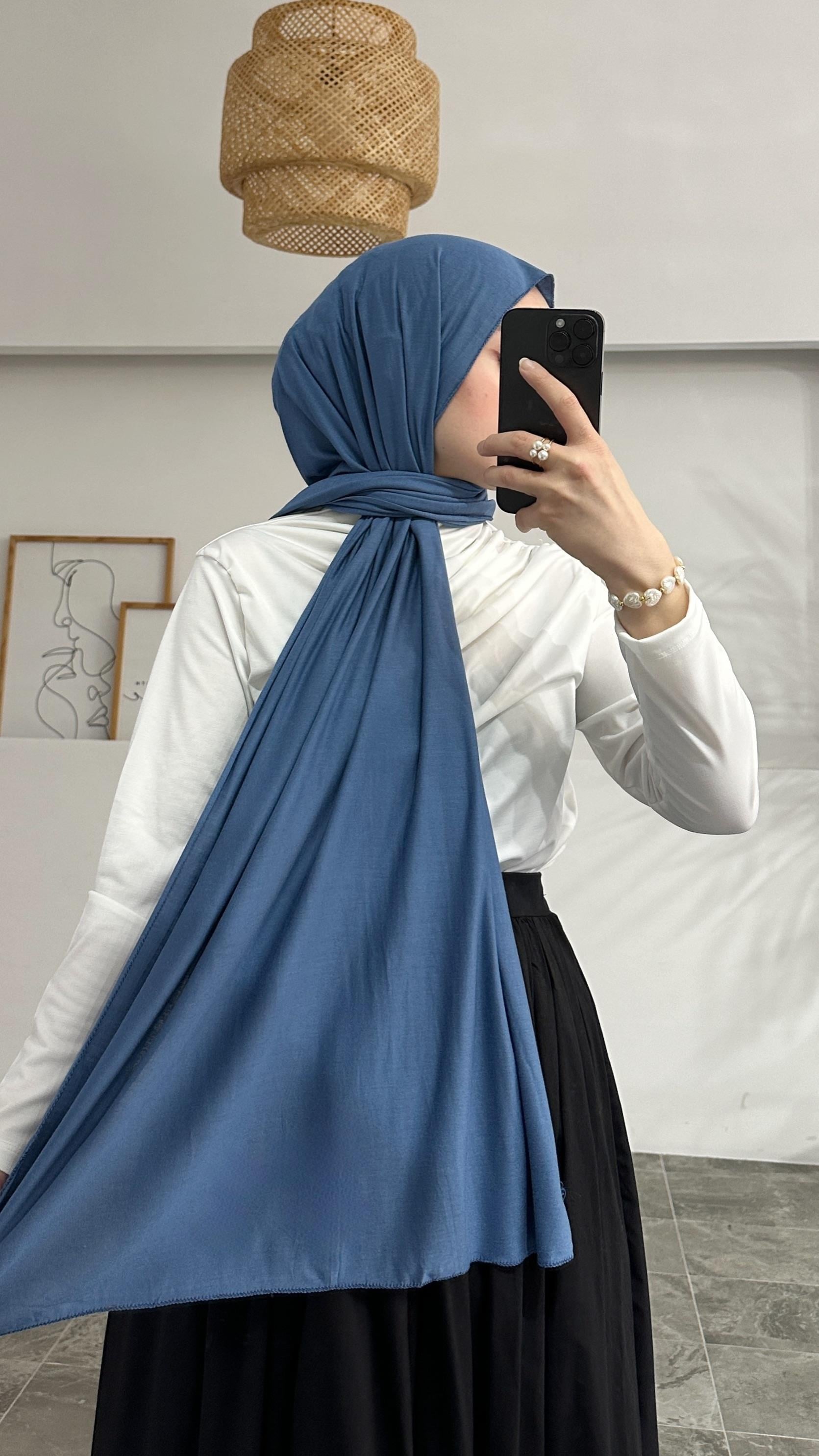 Perla Mavi Penye Şal