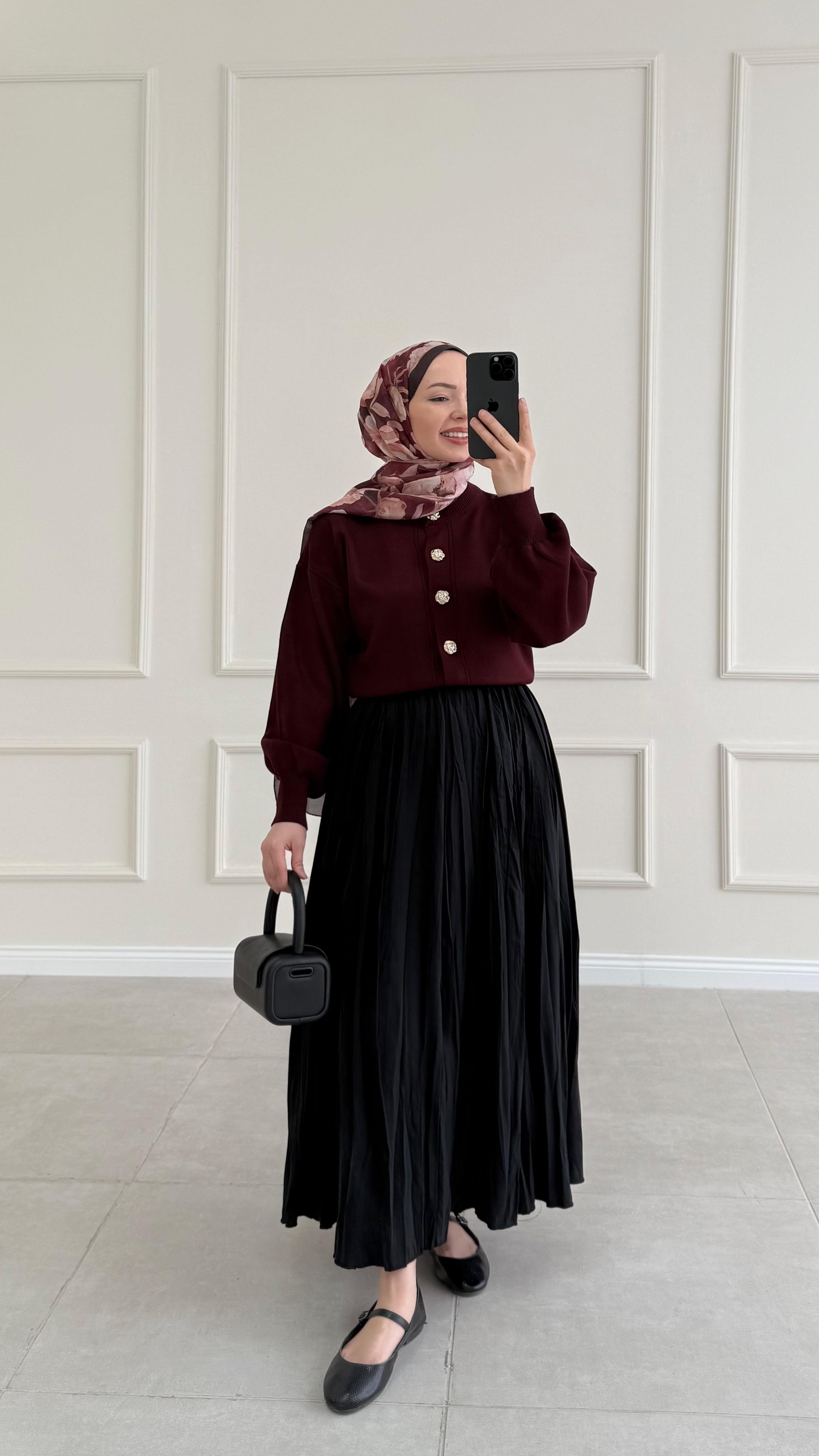 Persay Siyah Kraş Tensel Etek