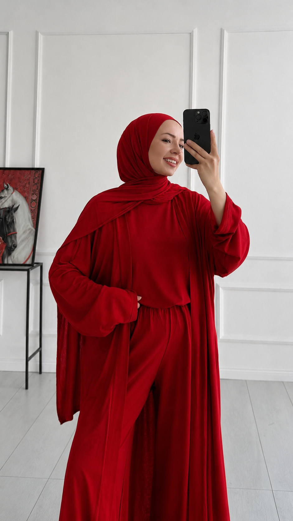 Pery Oversize Kırmızı Üçlü Eşofman Takım