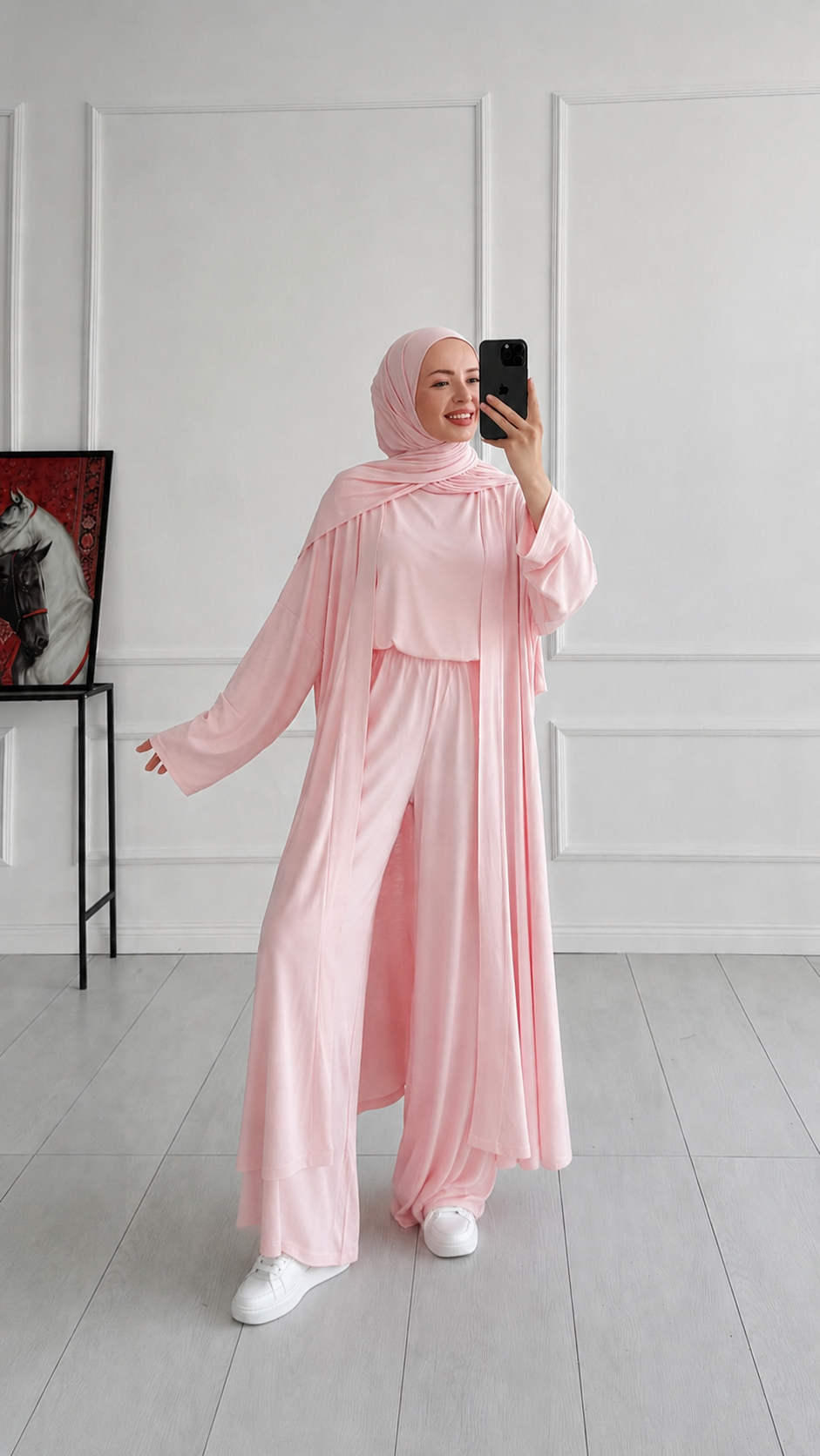 Pery Oversize Pembe Üçlü Eşofman Takım