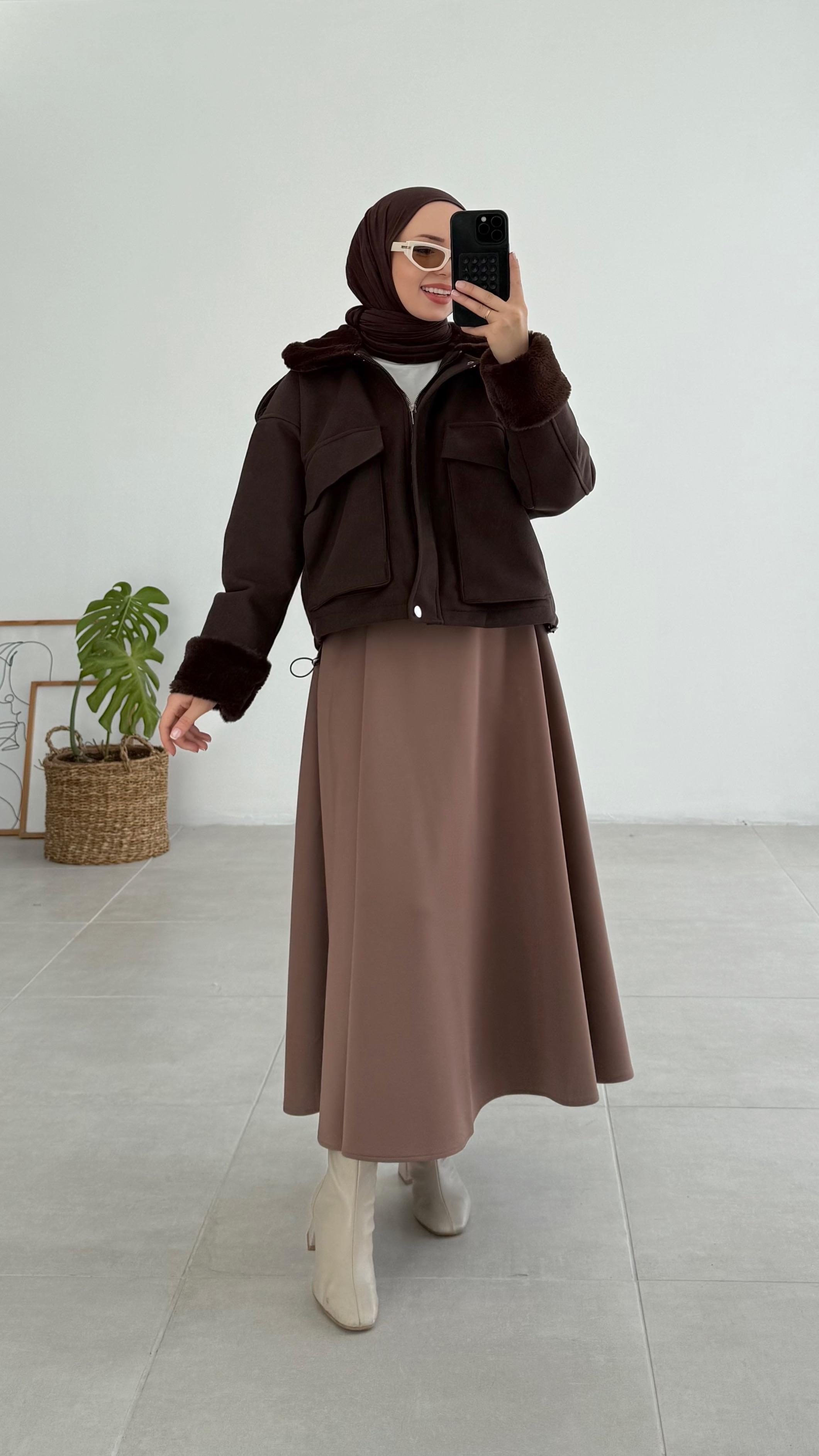 Premium Ferry Puff Scuba Bej Etek