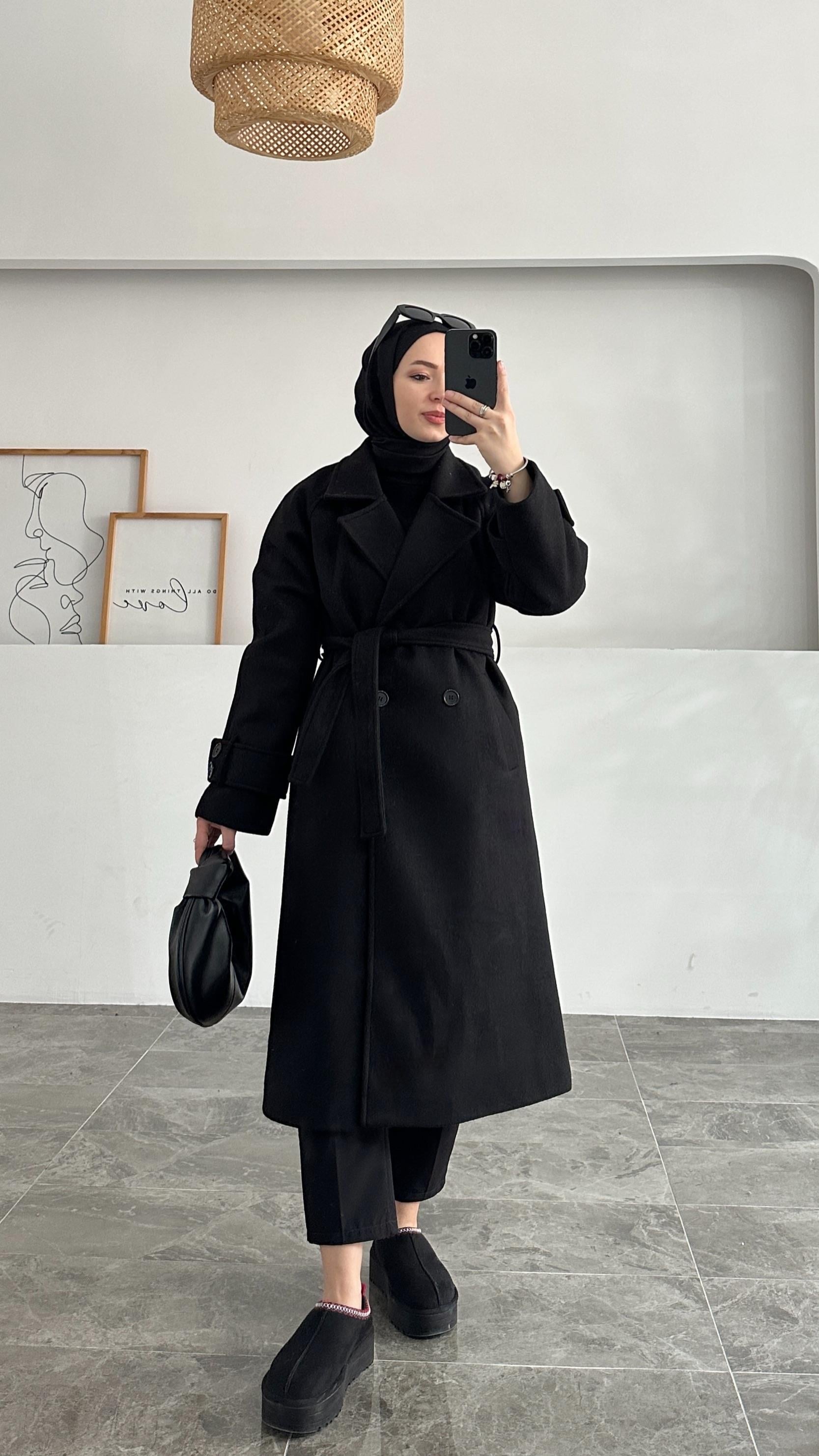 Rancle Premıum Kaşe Siyah Kaban