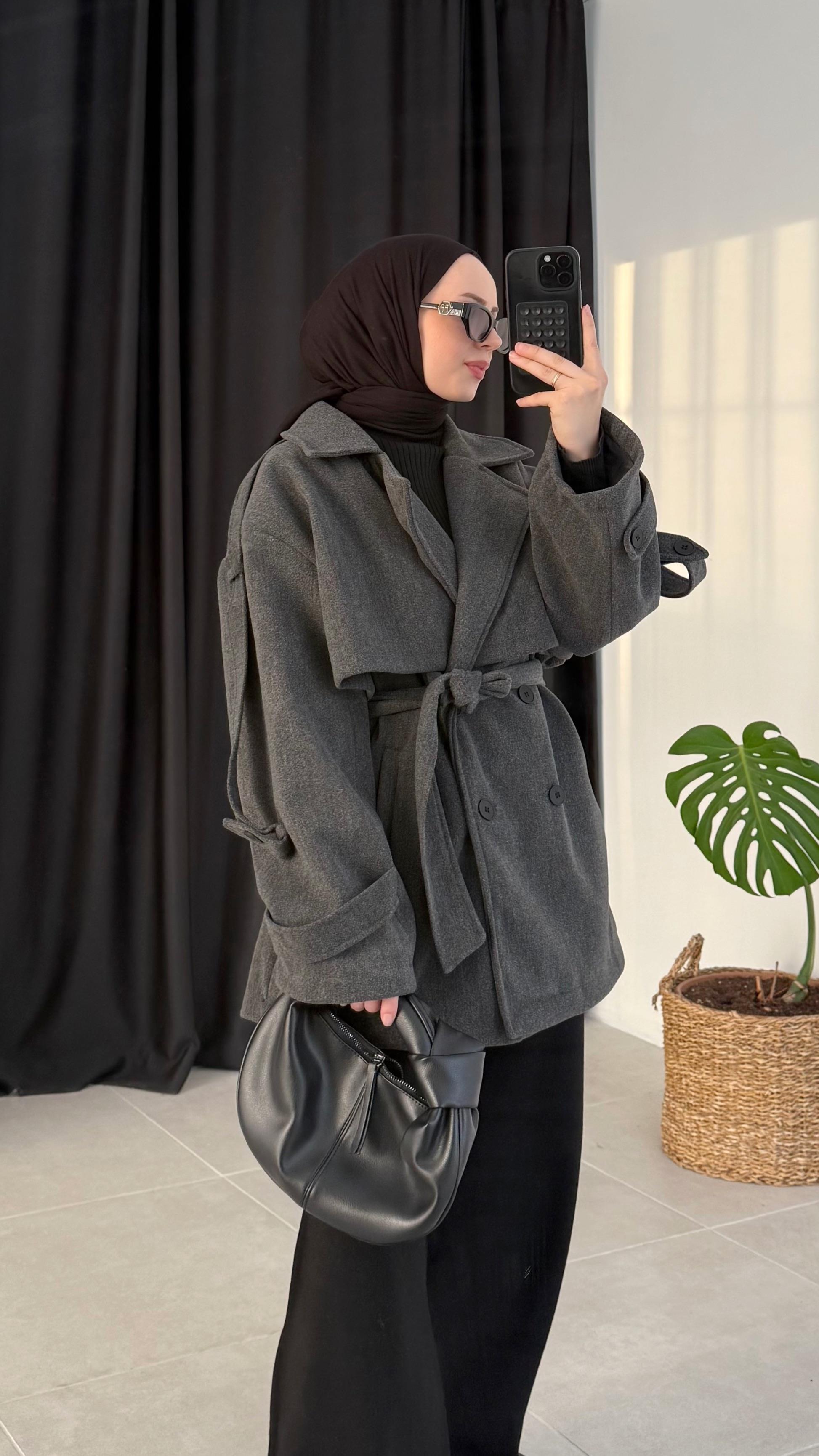 Ranol Araboy Kaşe Antrasit Kaban