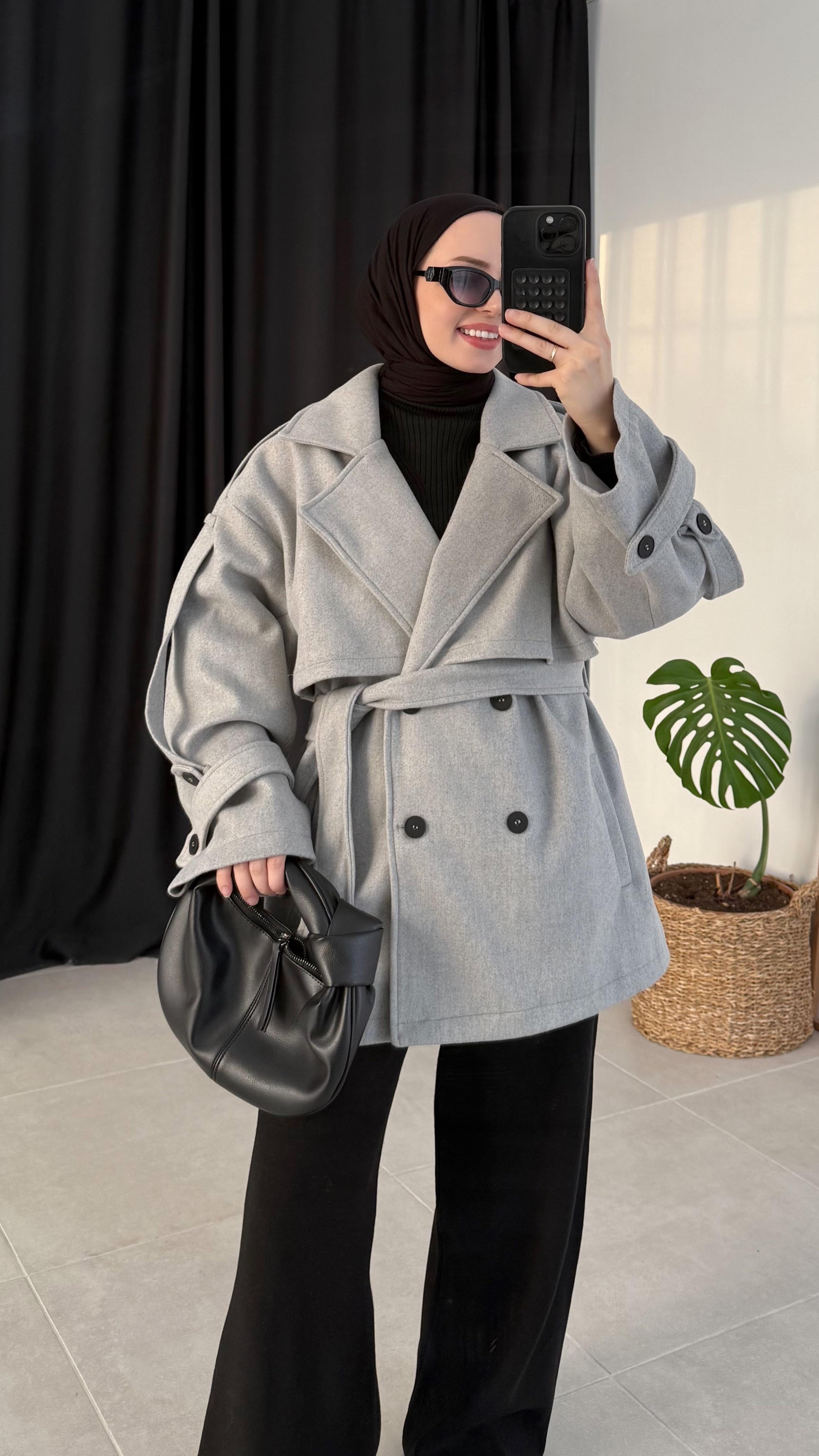 Ranol Araboy Kaşe Gri Kaban