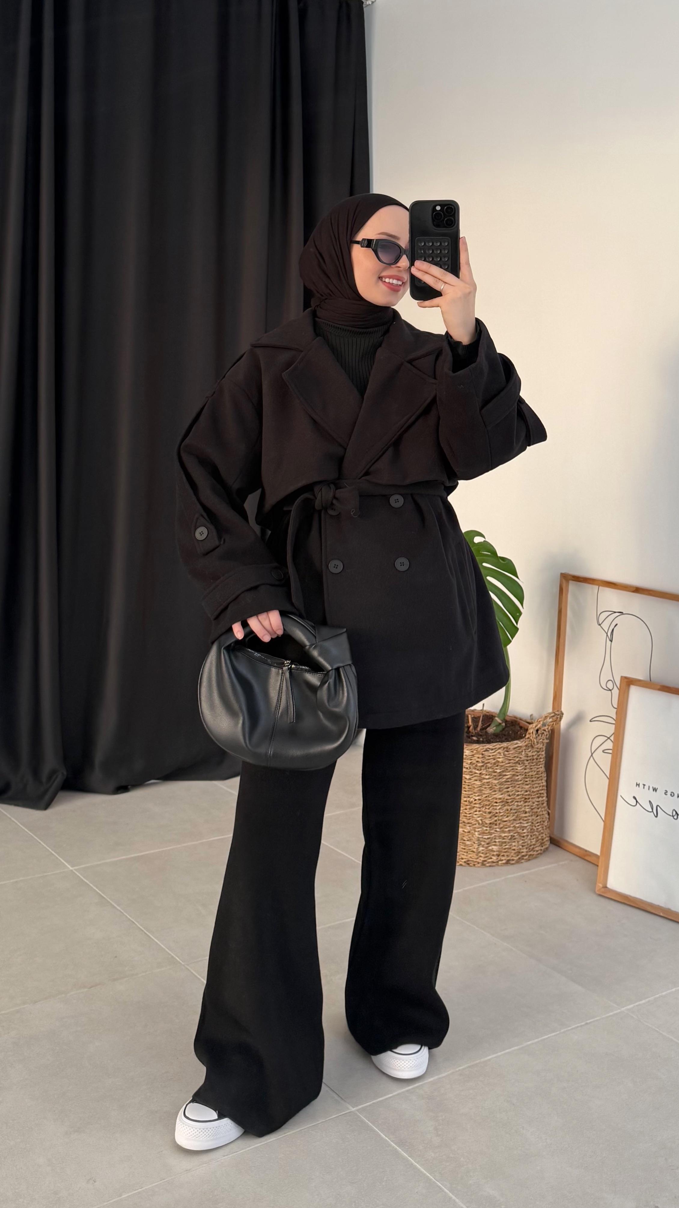 Ranol Araboy Kaşe Siyah Kaban