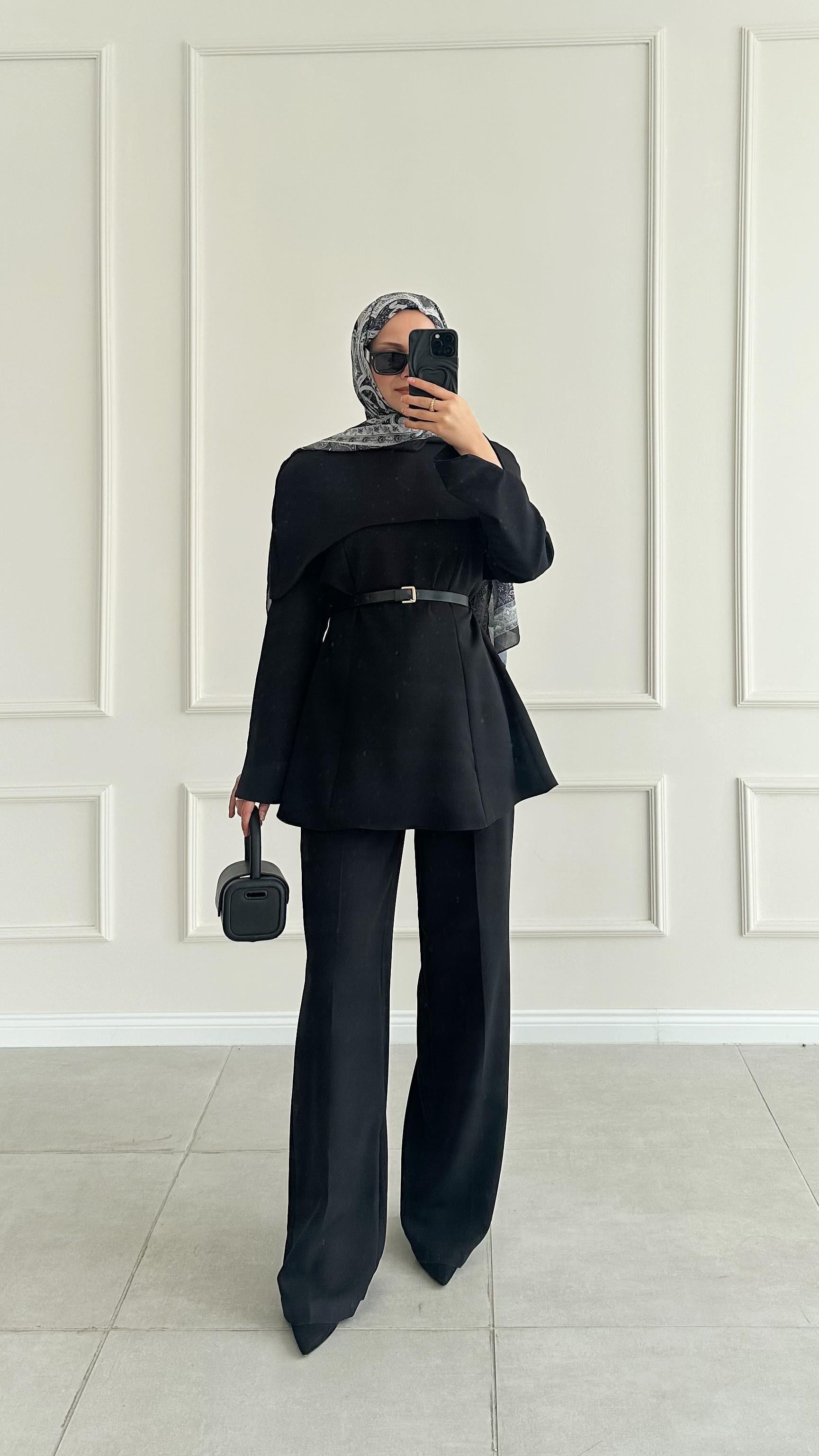 Ranto Bolerolu Pantolonlu Siyah Takım 