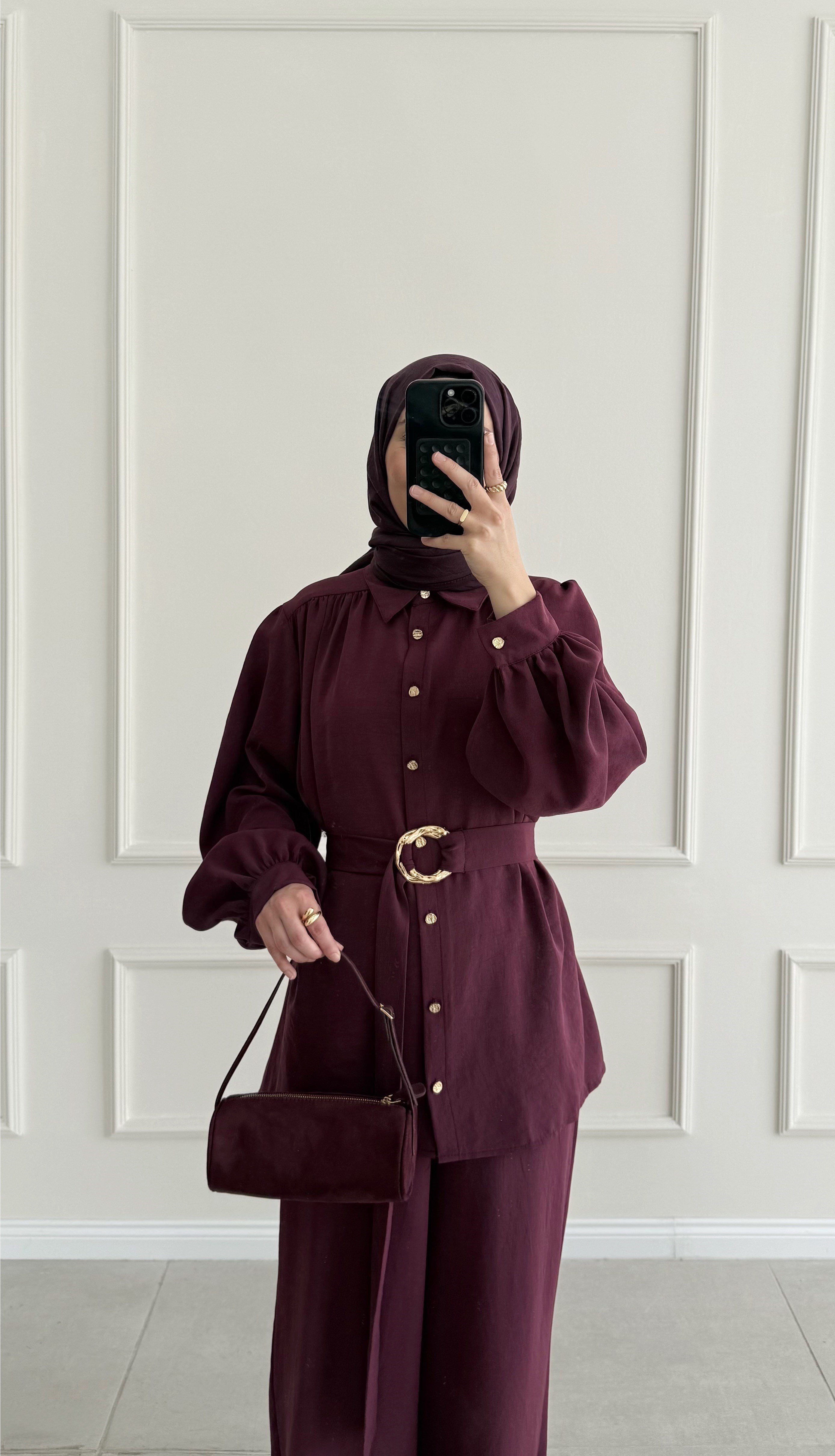 Rima Gold Tokalı Premıum Bordo Takım