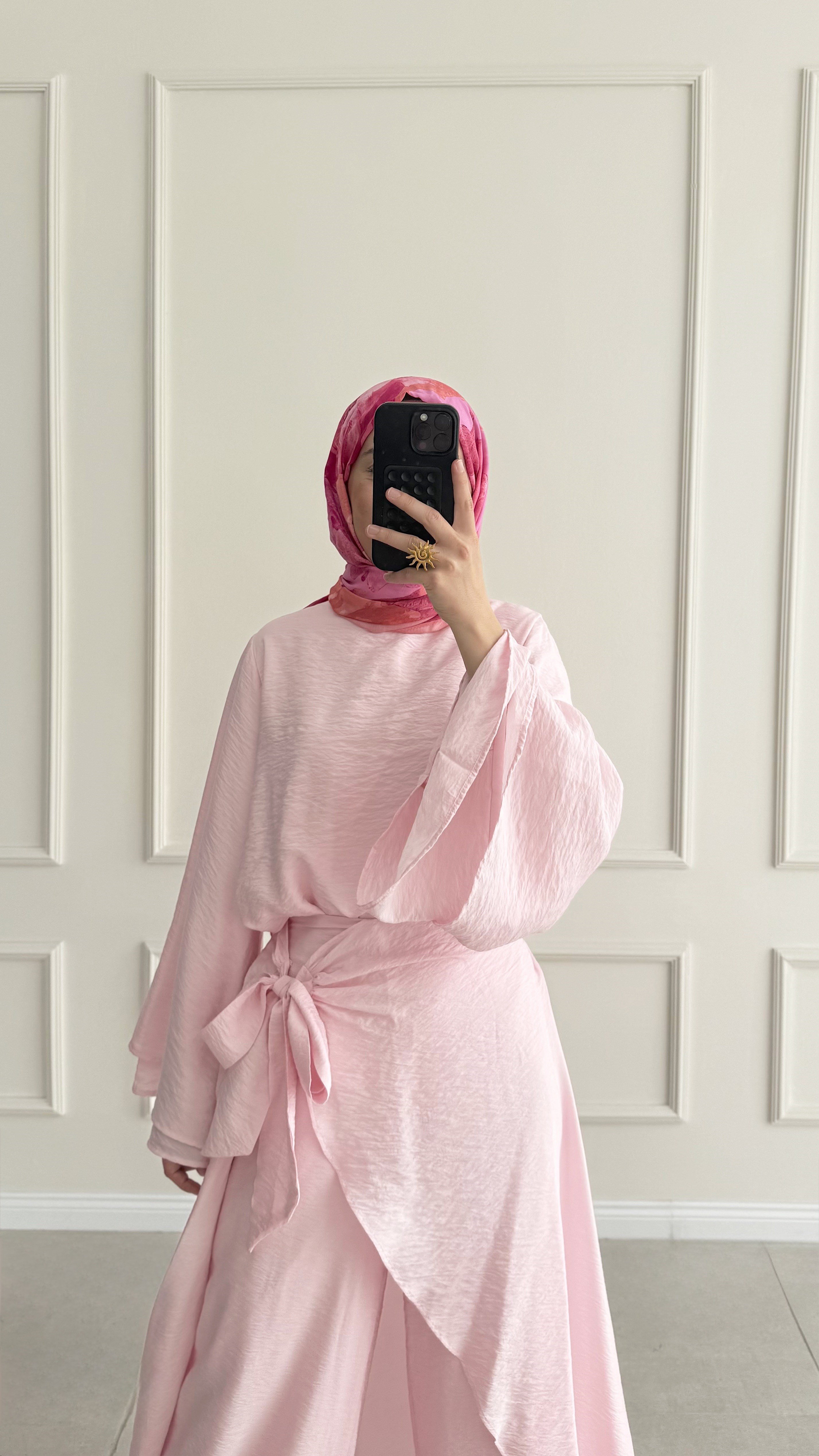 Rota Premıum Pelerin Tasarım Pembe Takım