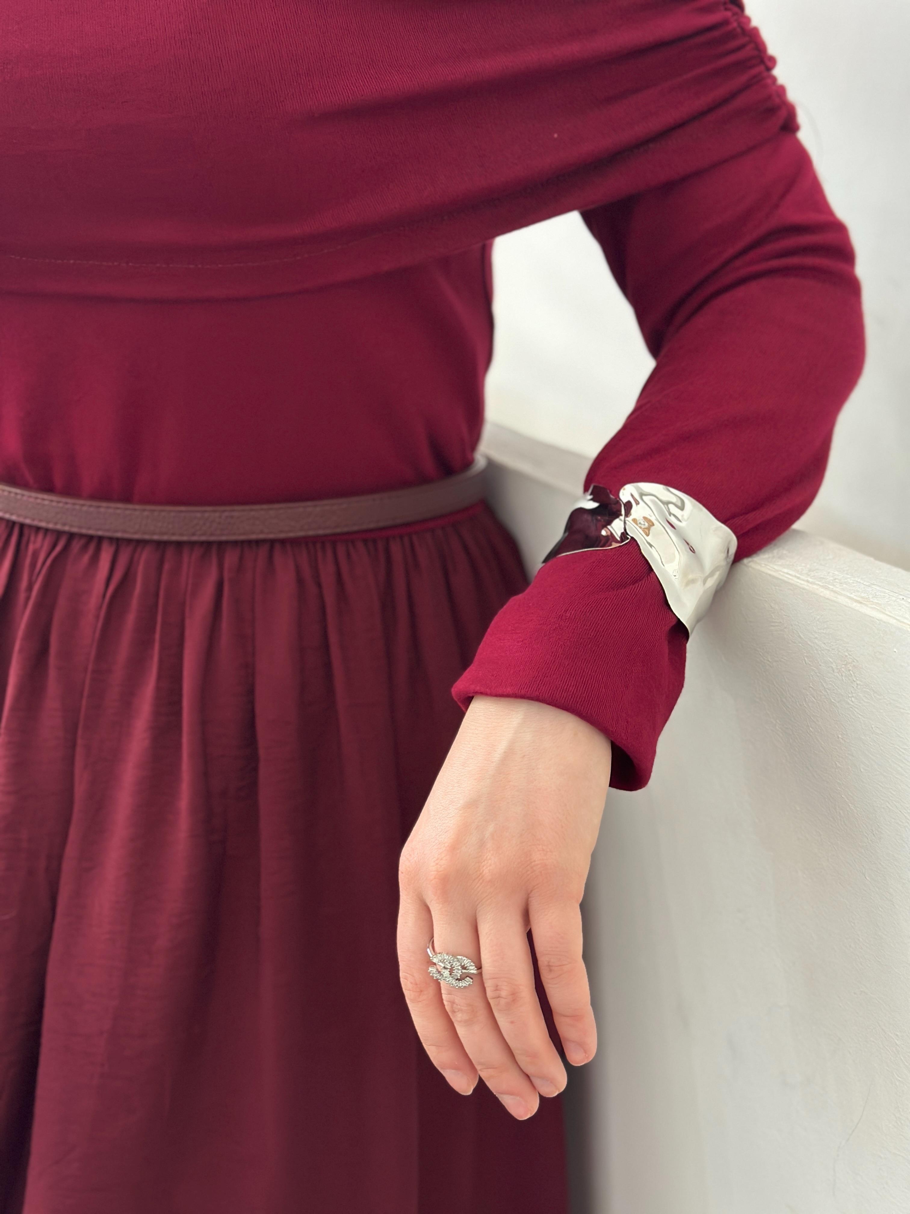 Sabore Kalın Gümüş Kelepçe 