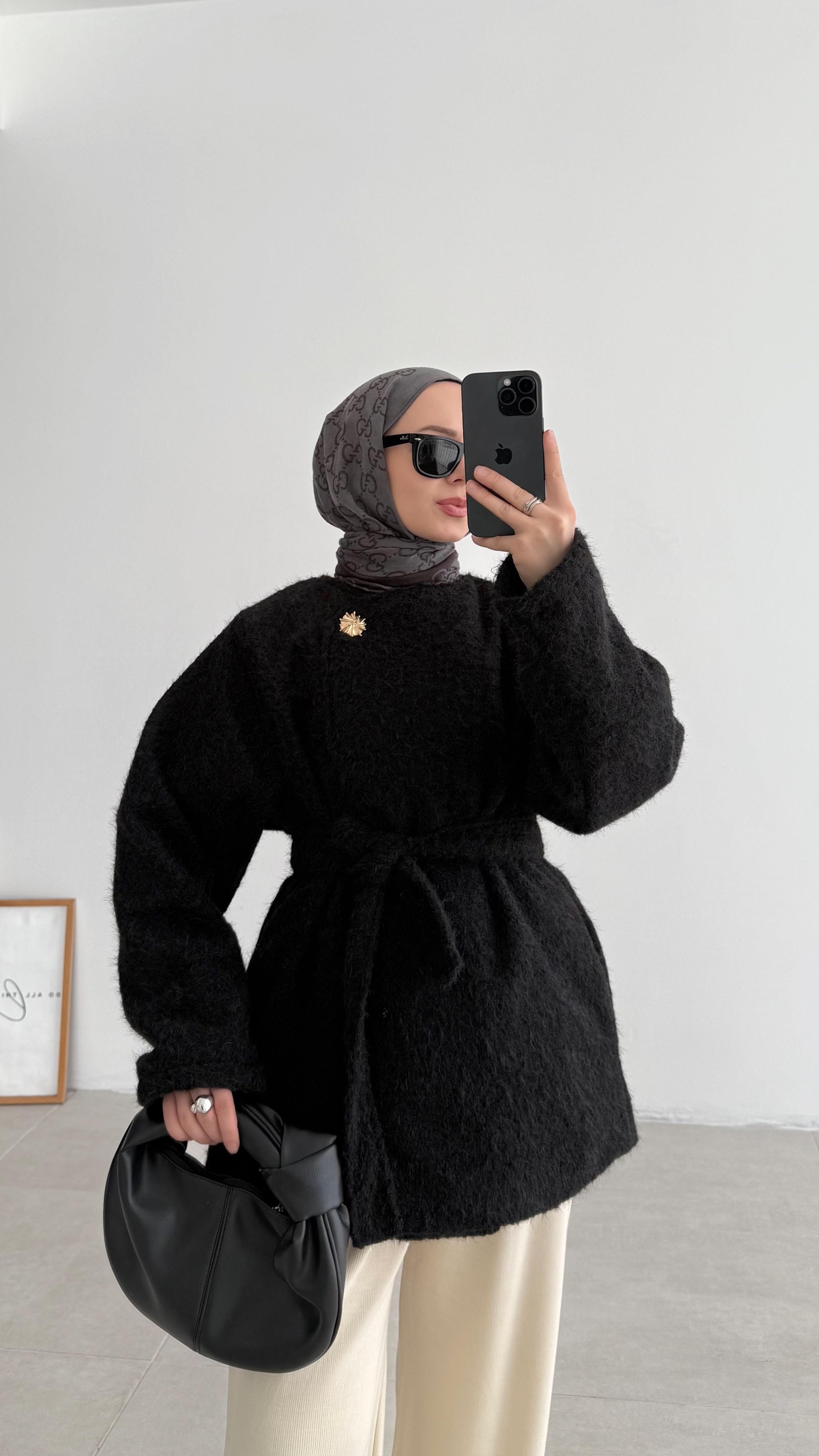 Sancely Teddy Siyah Ceket