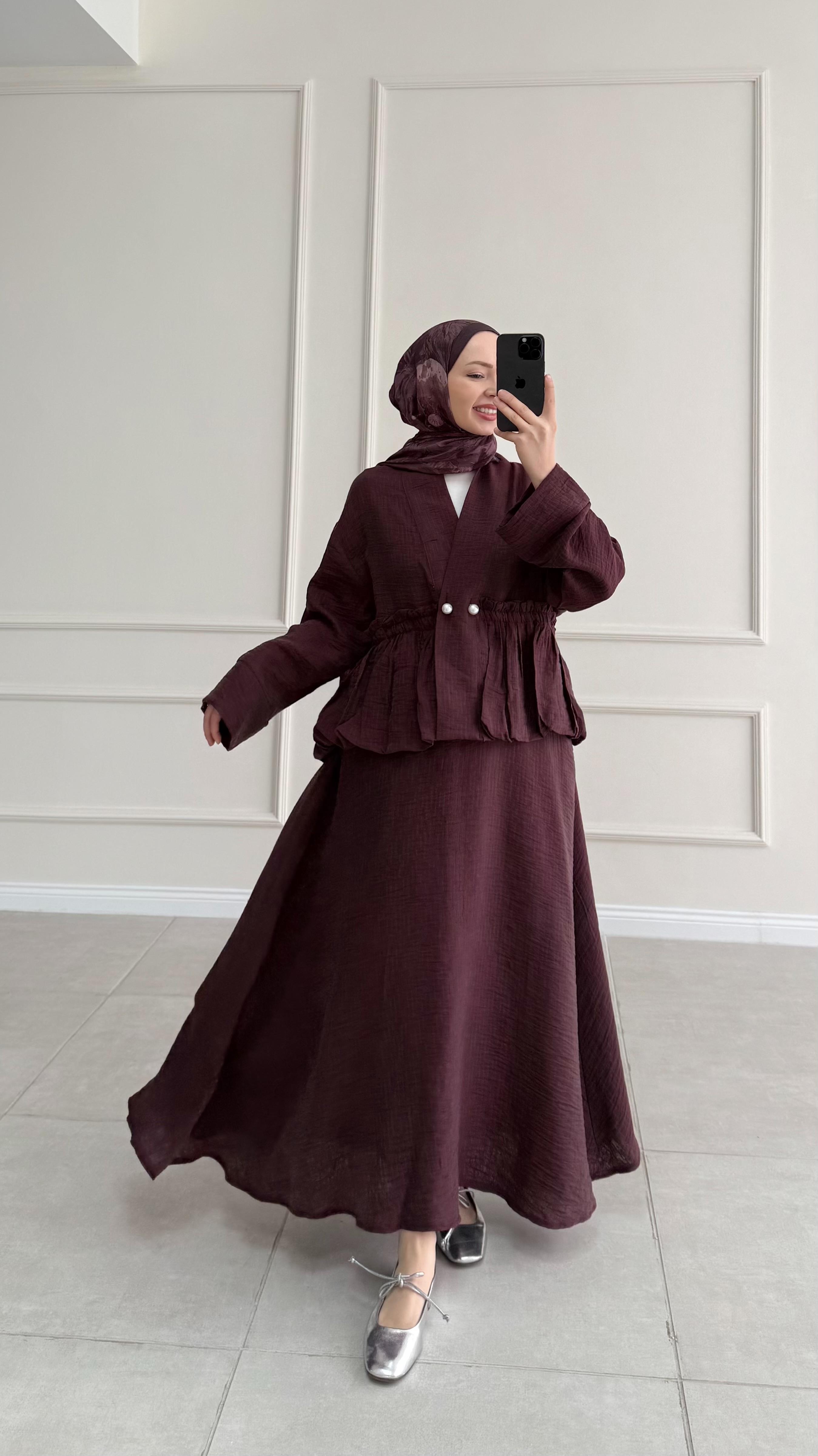 Sanfo İnci Detaylı Bordo Takım