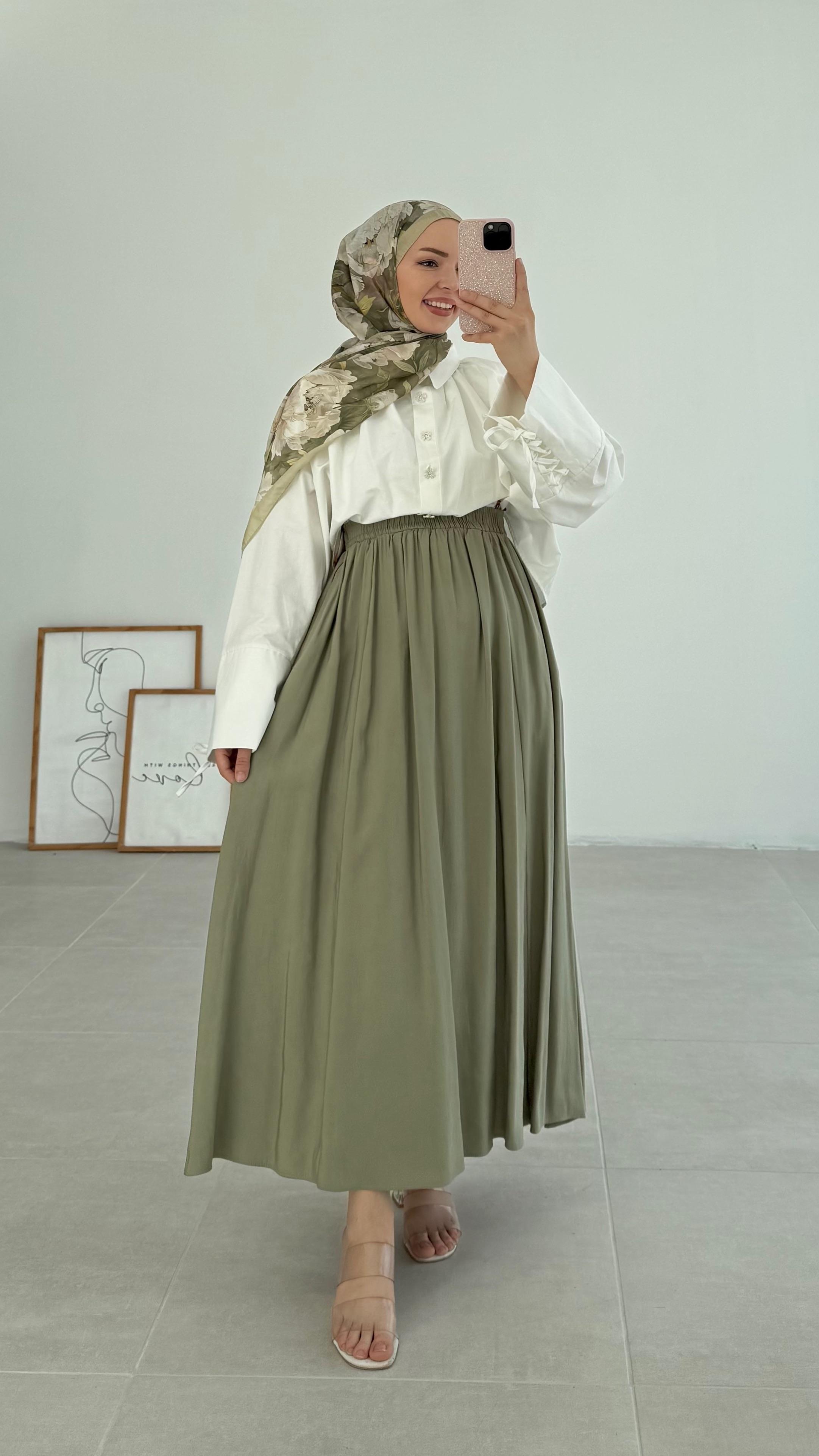 Sansel Tensel Yeşil Etek