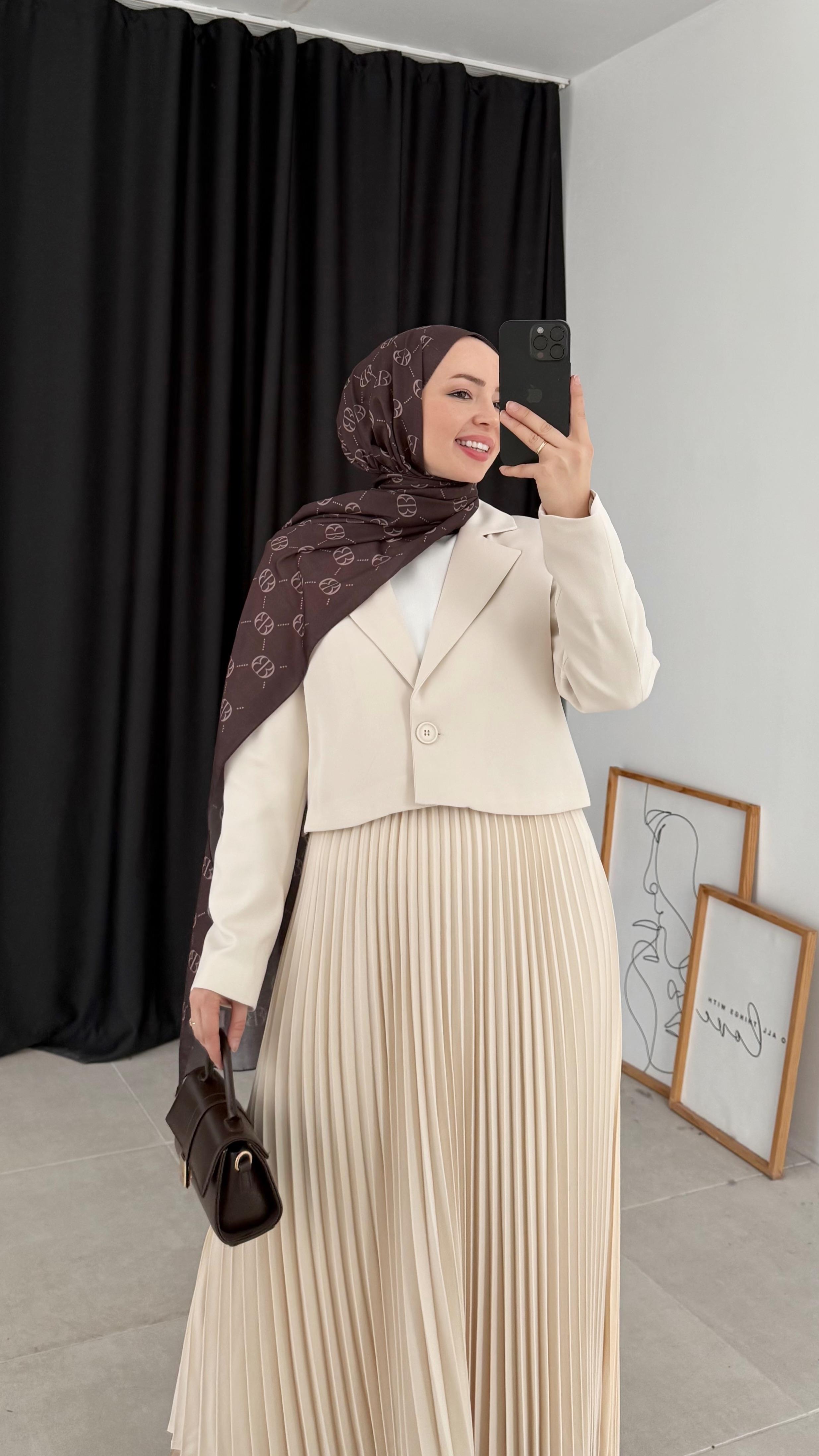 Sara Premıum Piliseli Taş Ceket Takım