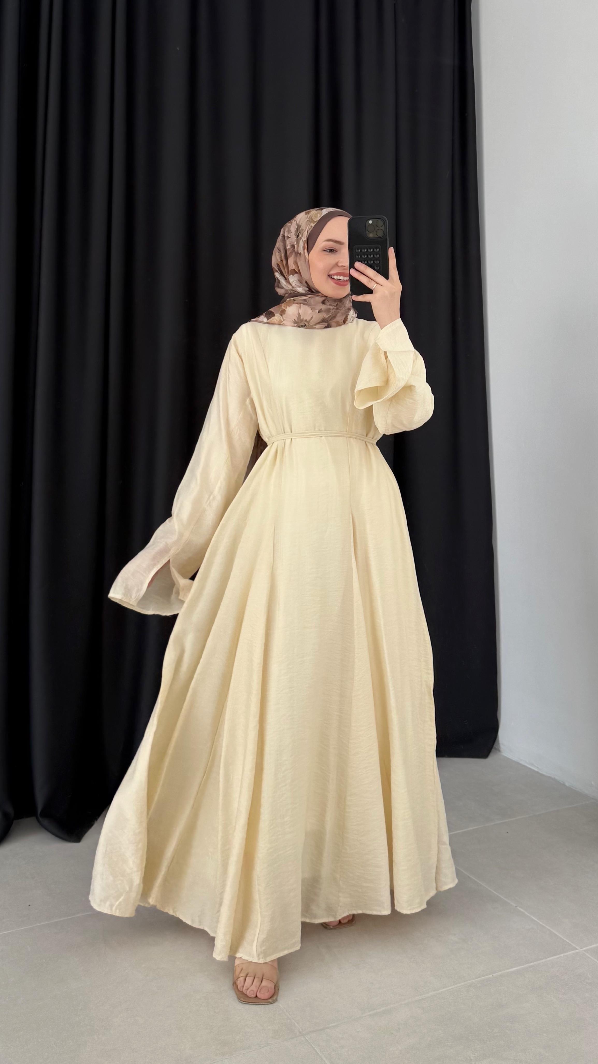 Sefily Parçalı Premıum Sarı Elbise 