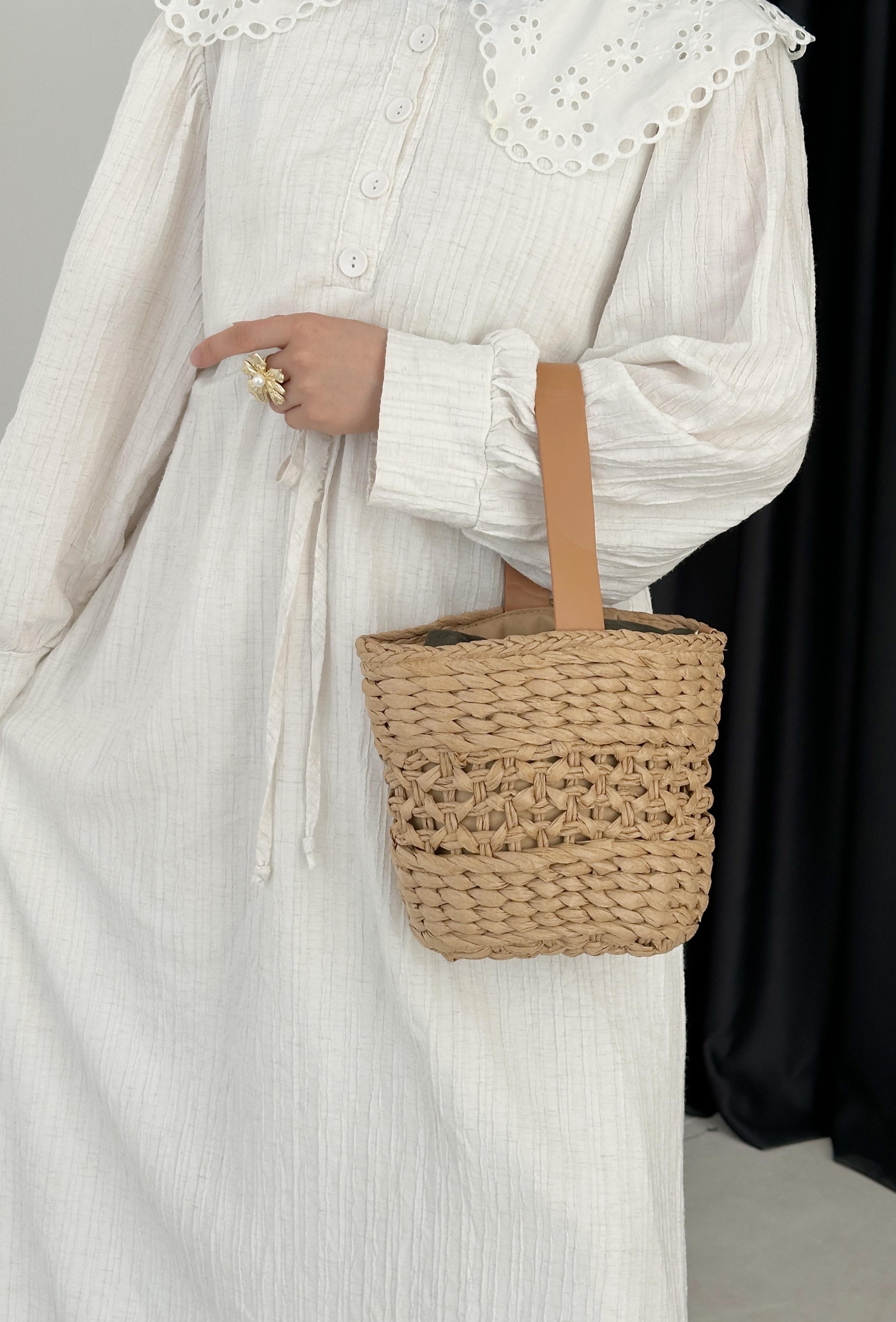 Tanya Bej Deri Saplı Çapraz/El Çanta