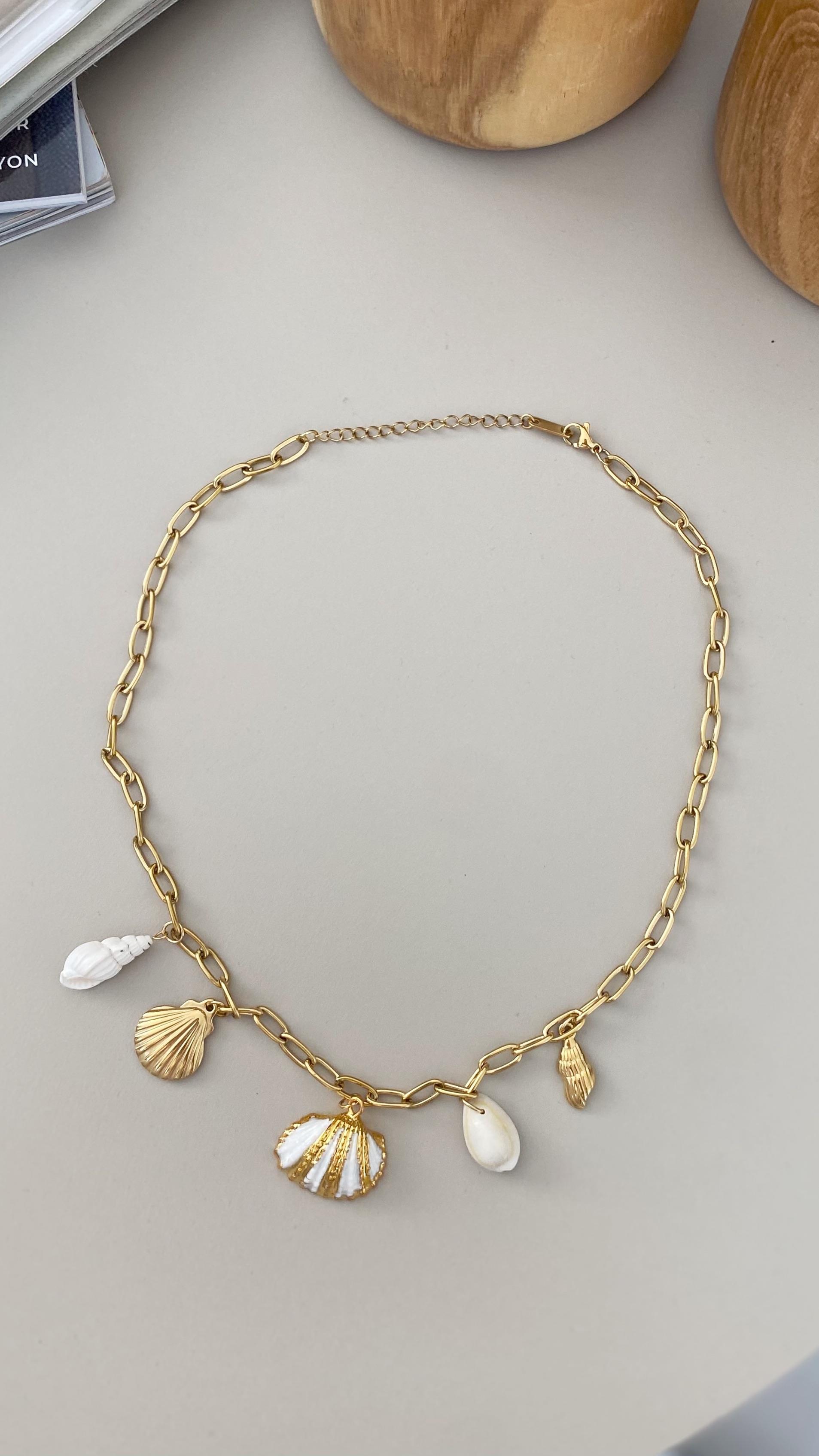 Tanyeli Gold Deniz Kabuklu Kolye