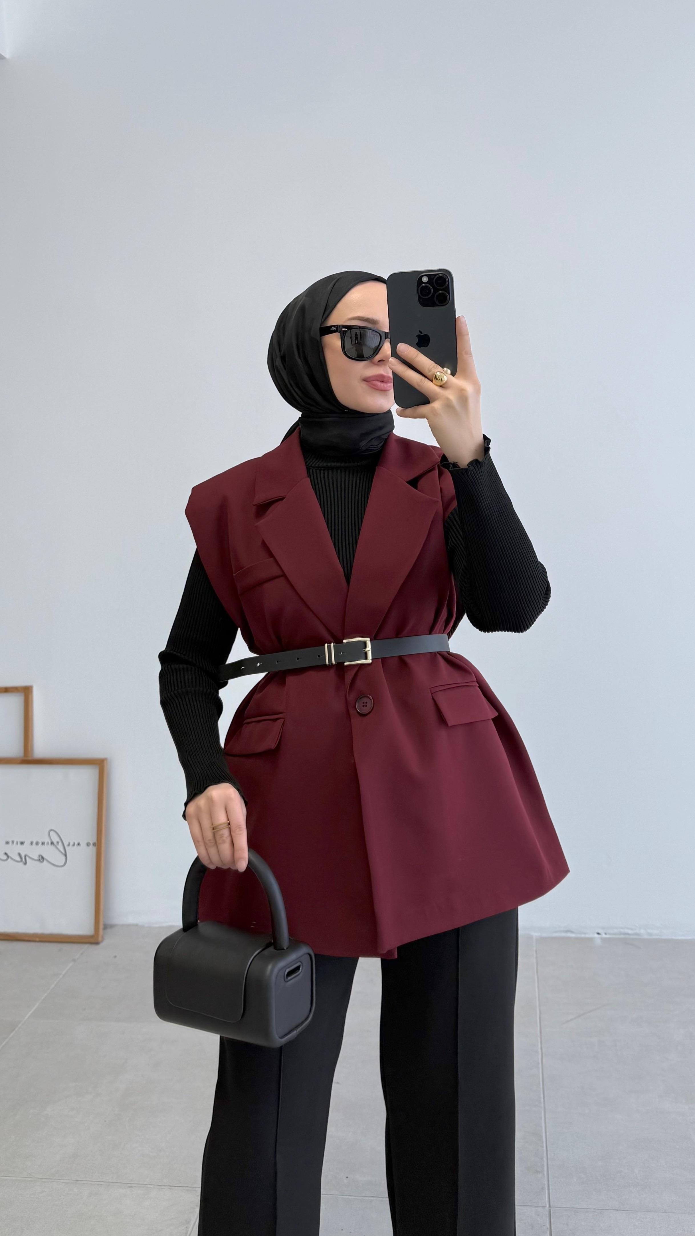 Tegga Bordo Vatkalı Yelek