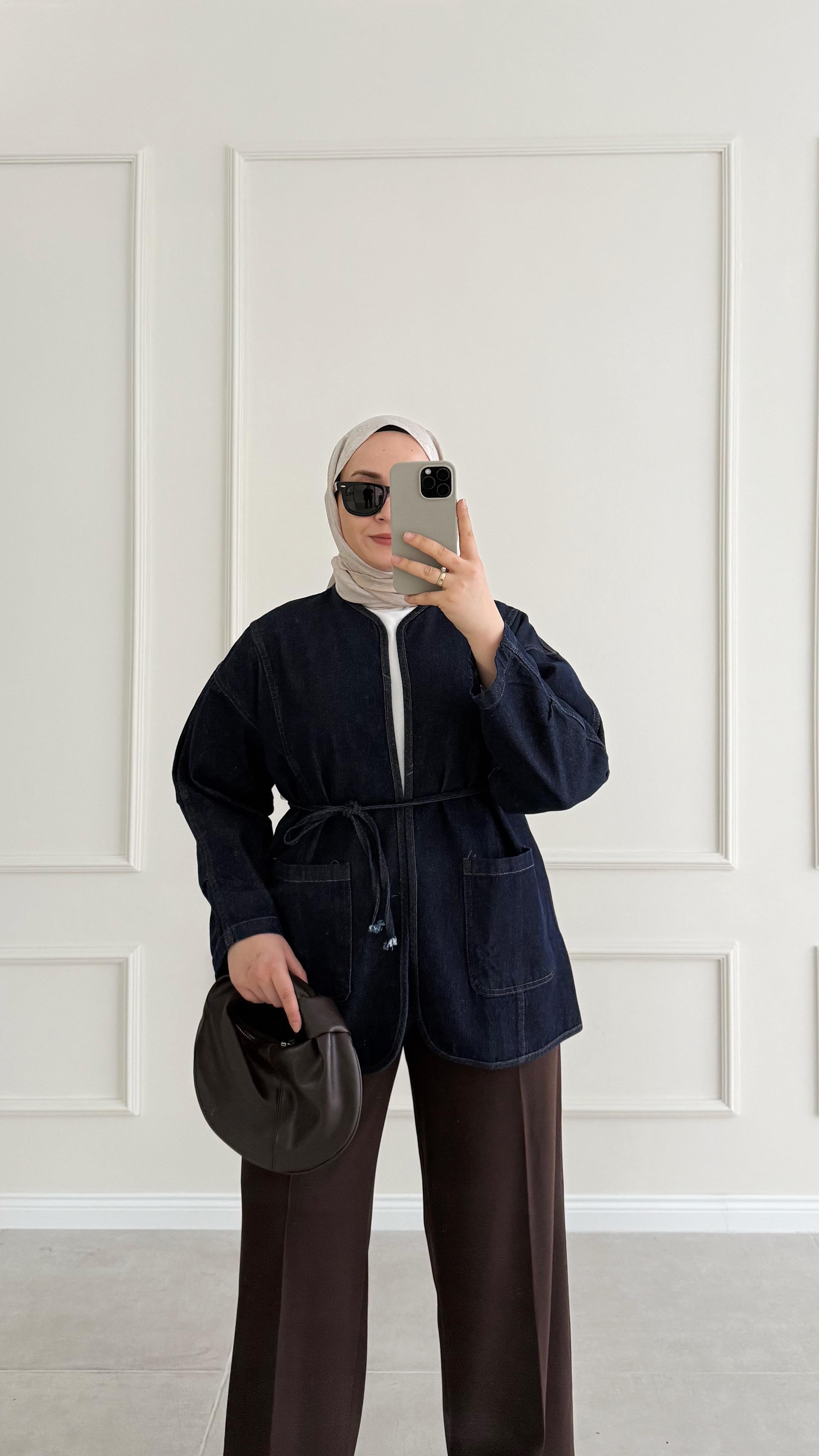 Tello Lacivert Denim Kimono