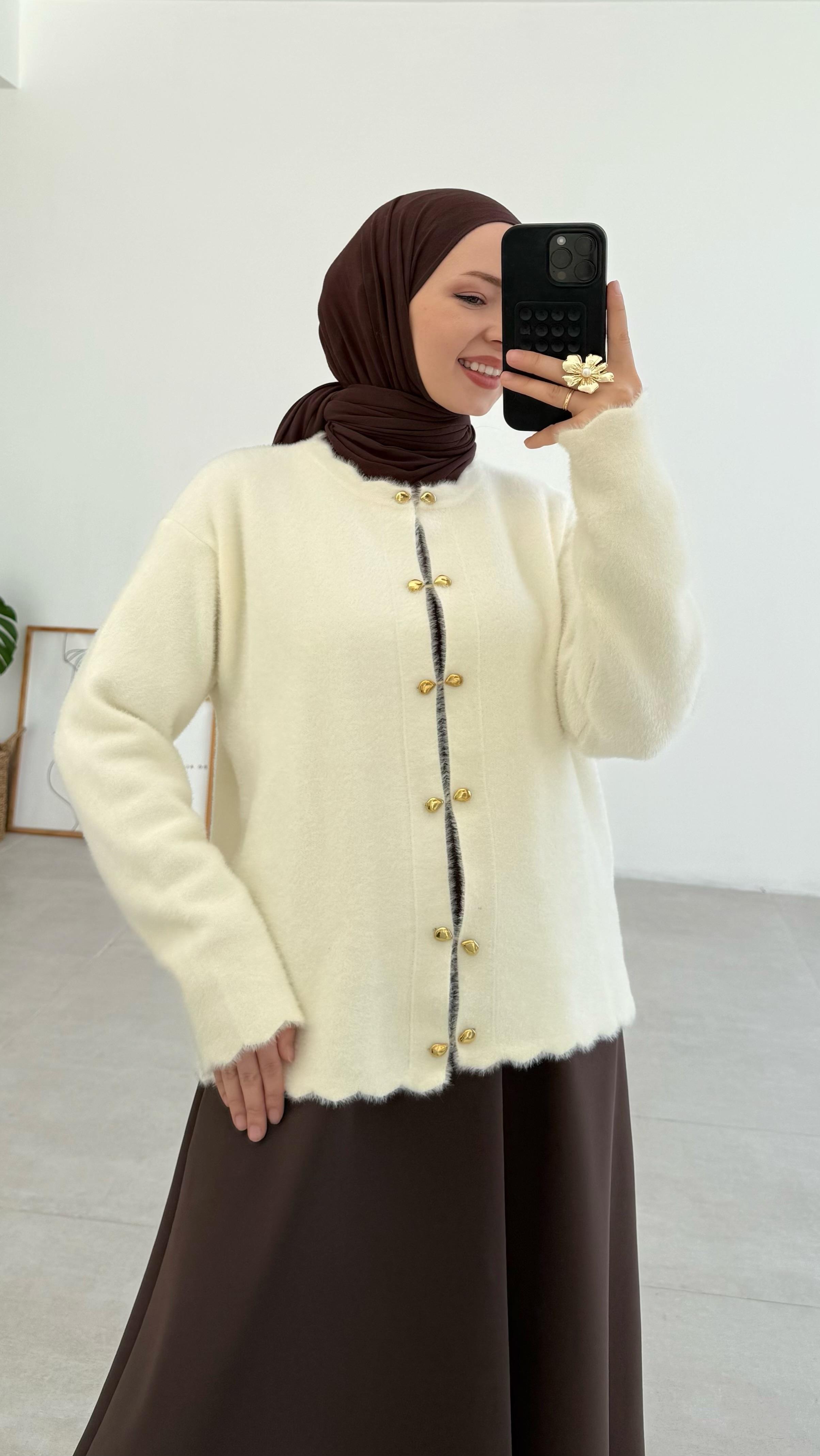 Vanessa Premıum Angora Krem Hırka