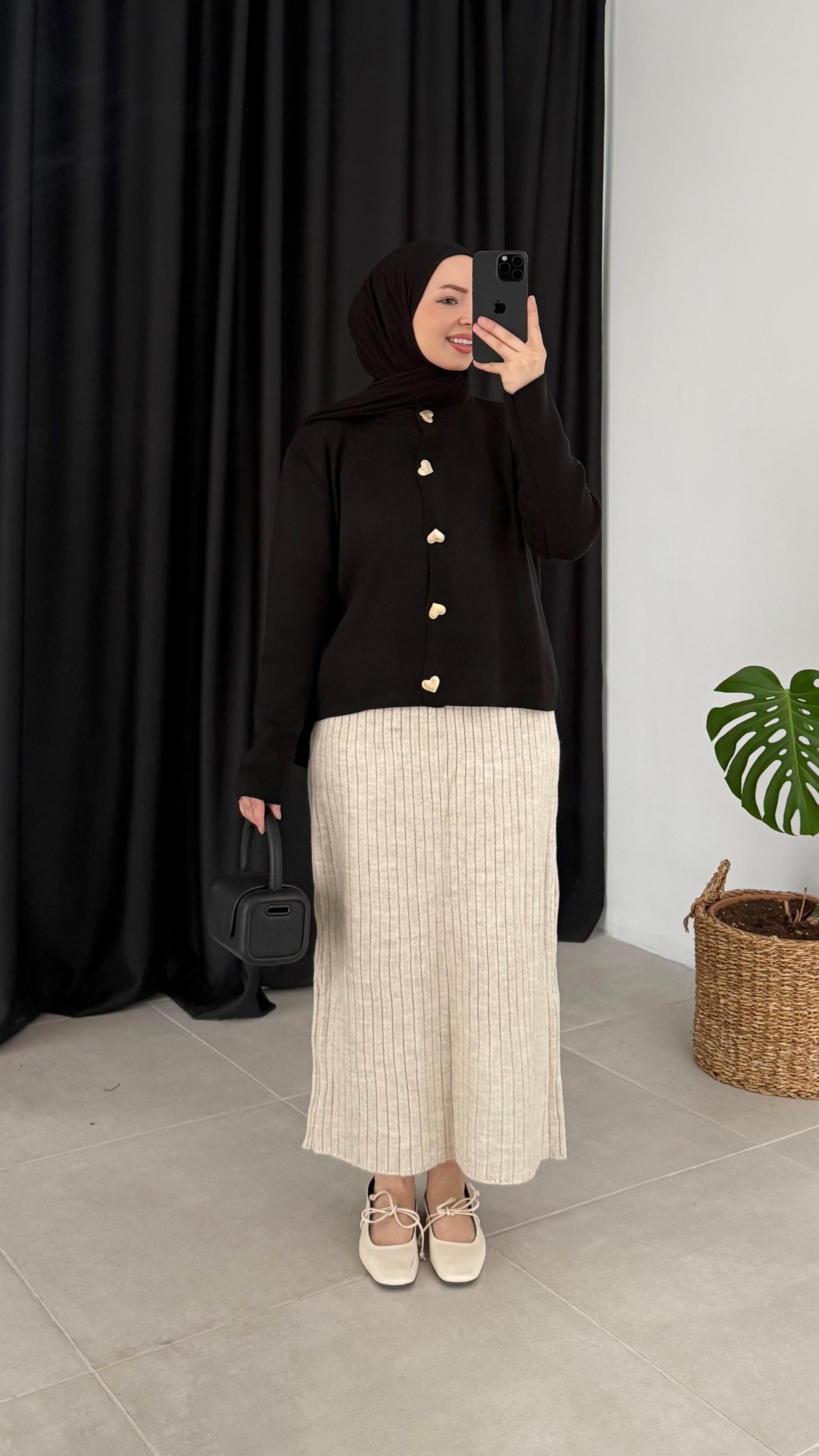 Wanol Triko Fitilli Taş Etek