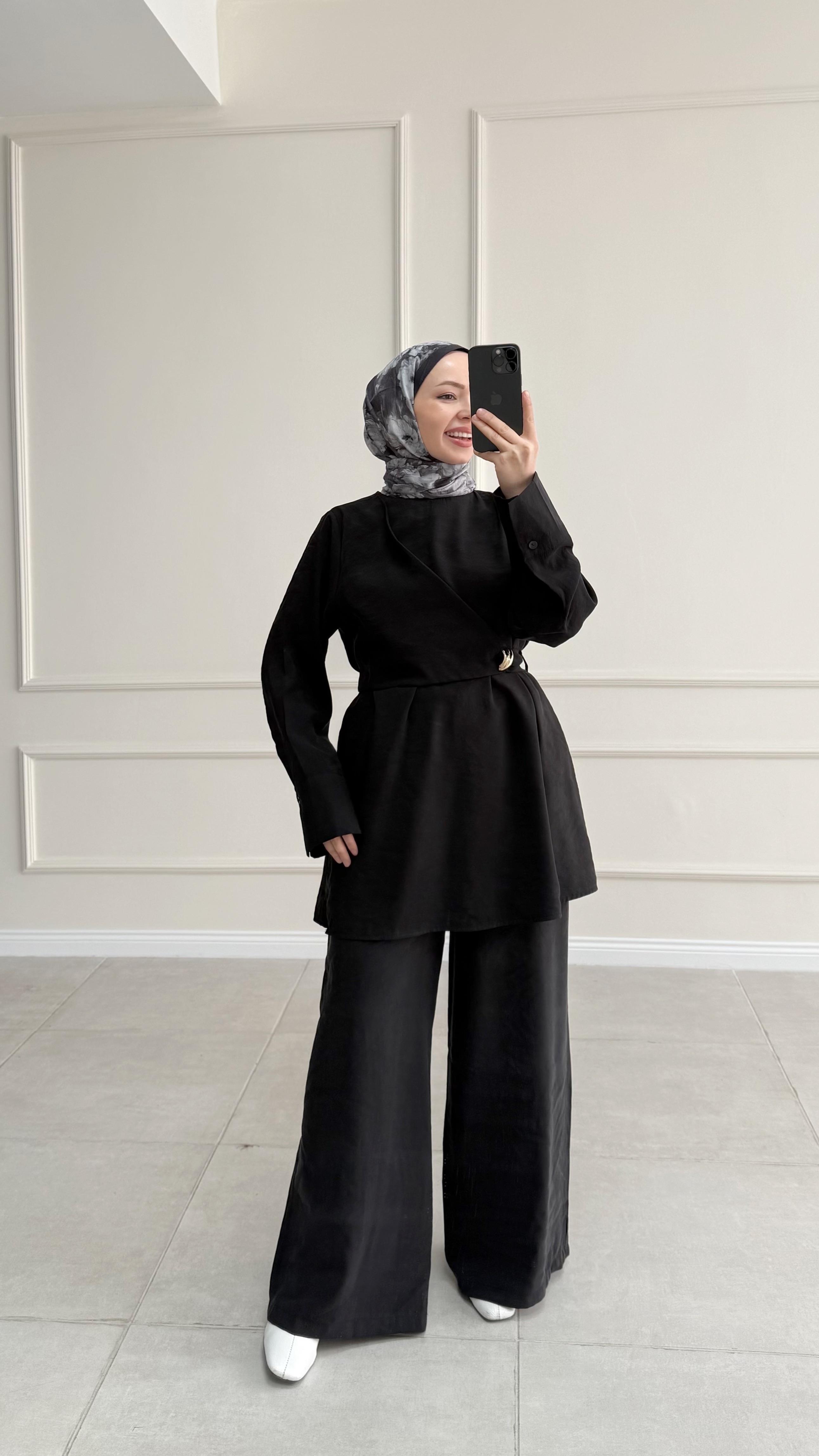 Wanso Bağlamalı Siyah Modal Takım 
