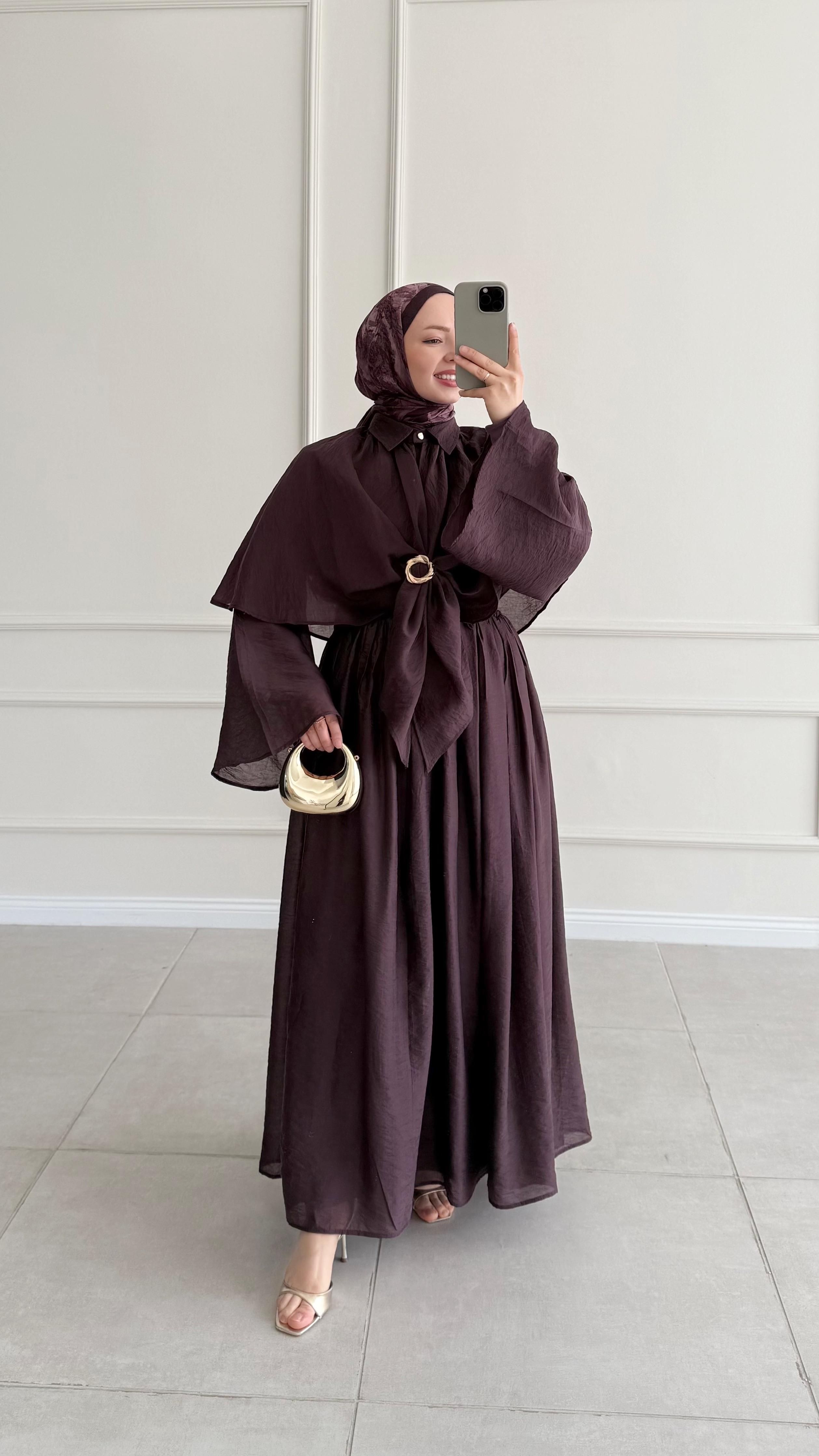 Wazoli Mürdüm Üçlü Etek Takım