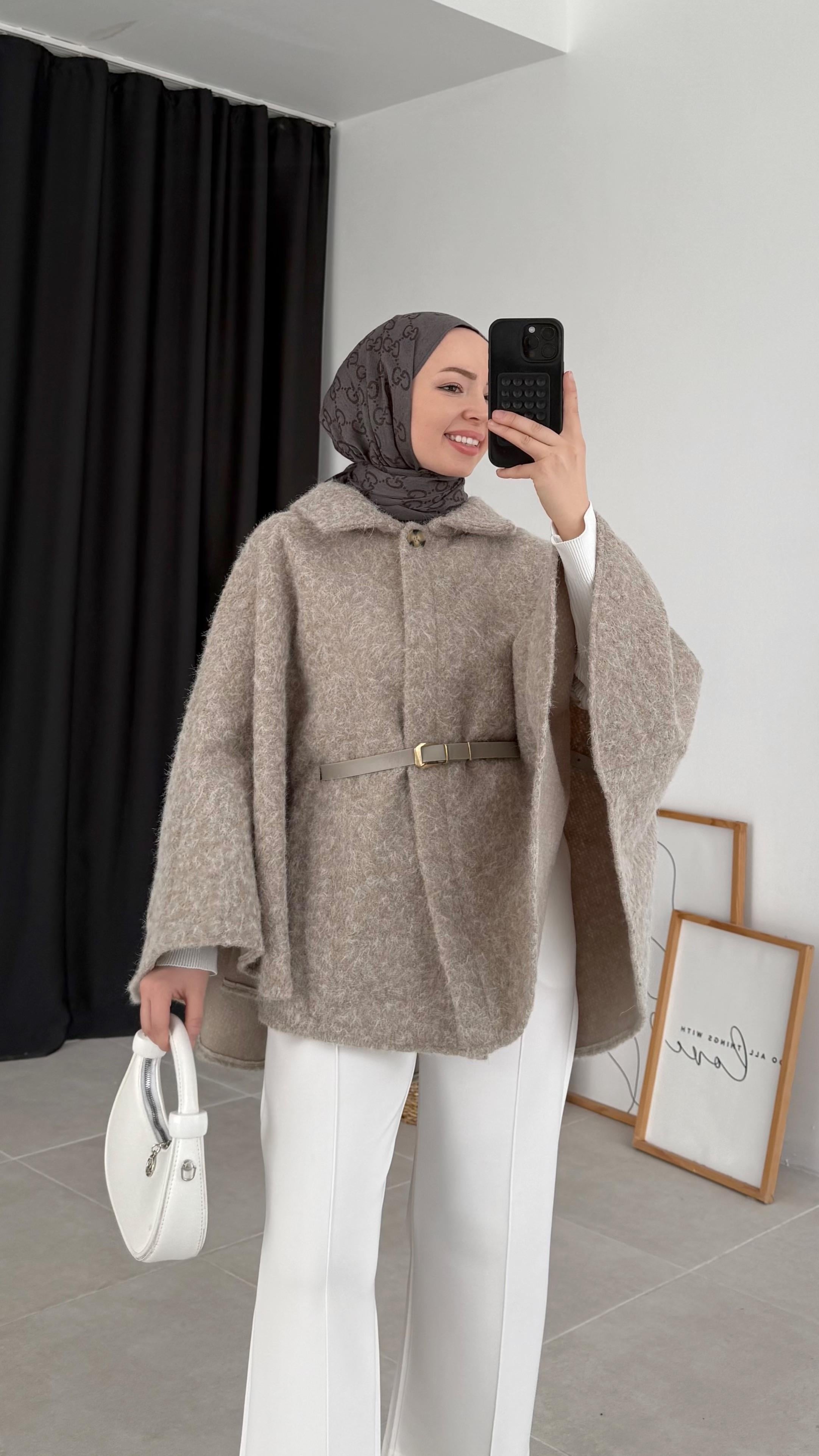 Wonder Pelerin Vizon Kaşe Kap