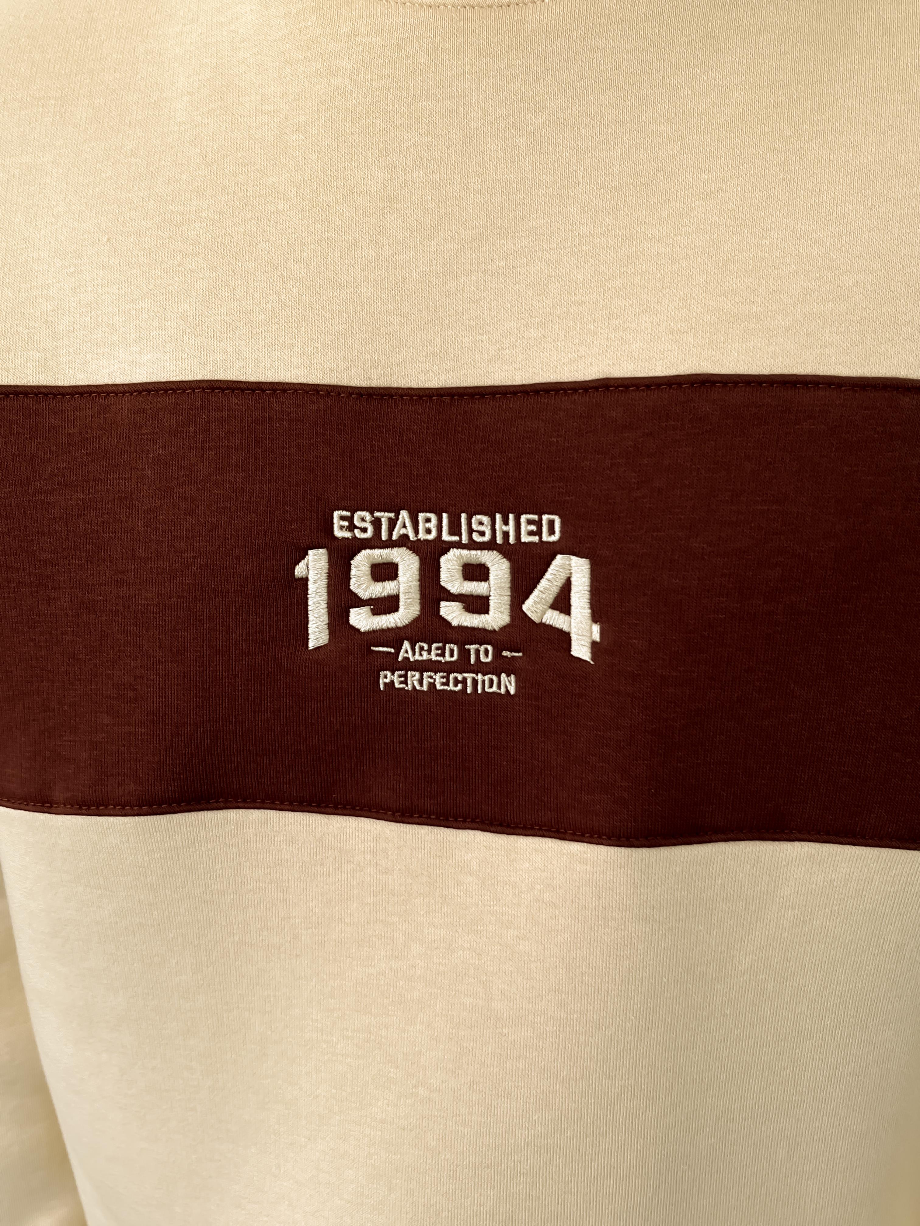 1994 Nakışlı Krem Üç İplik Şardonlu Sweatshirt