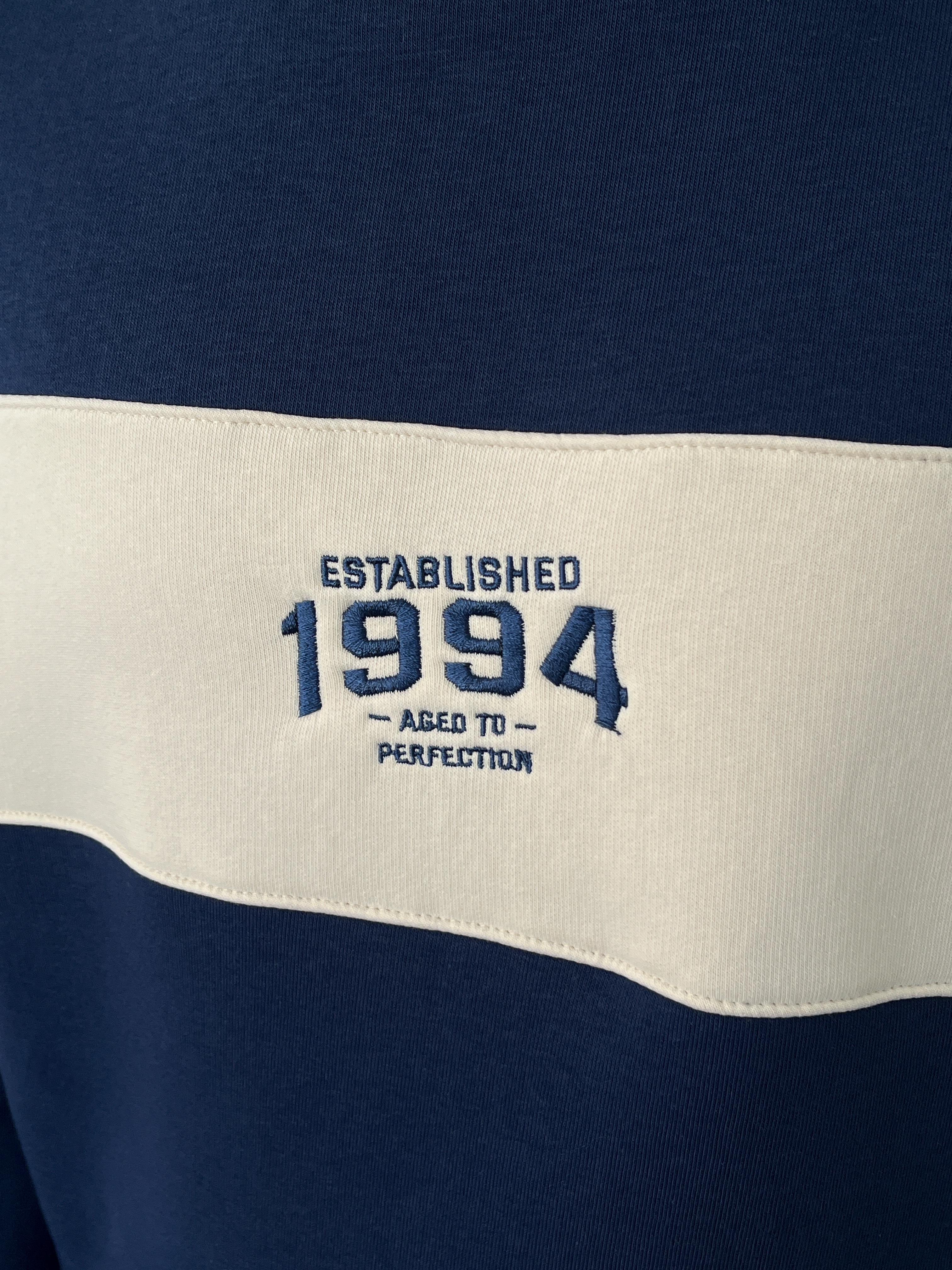 1994 Nakışlı Lacivert Üç İplik Şardonlu Sweatshirt