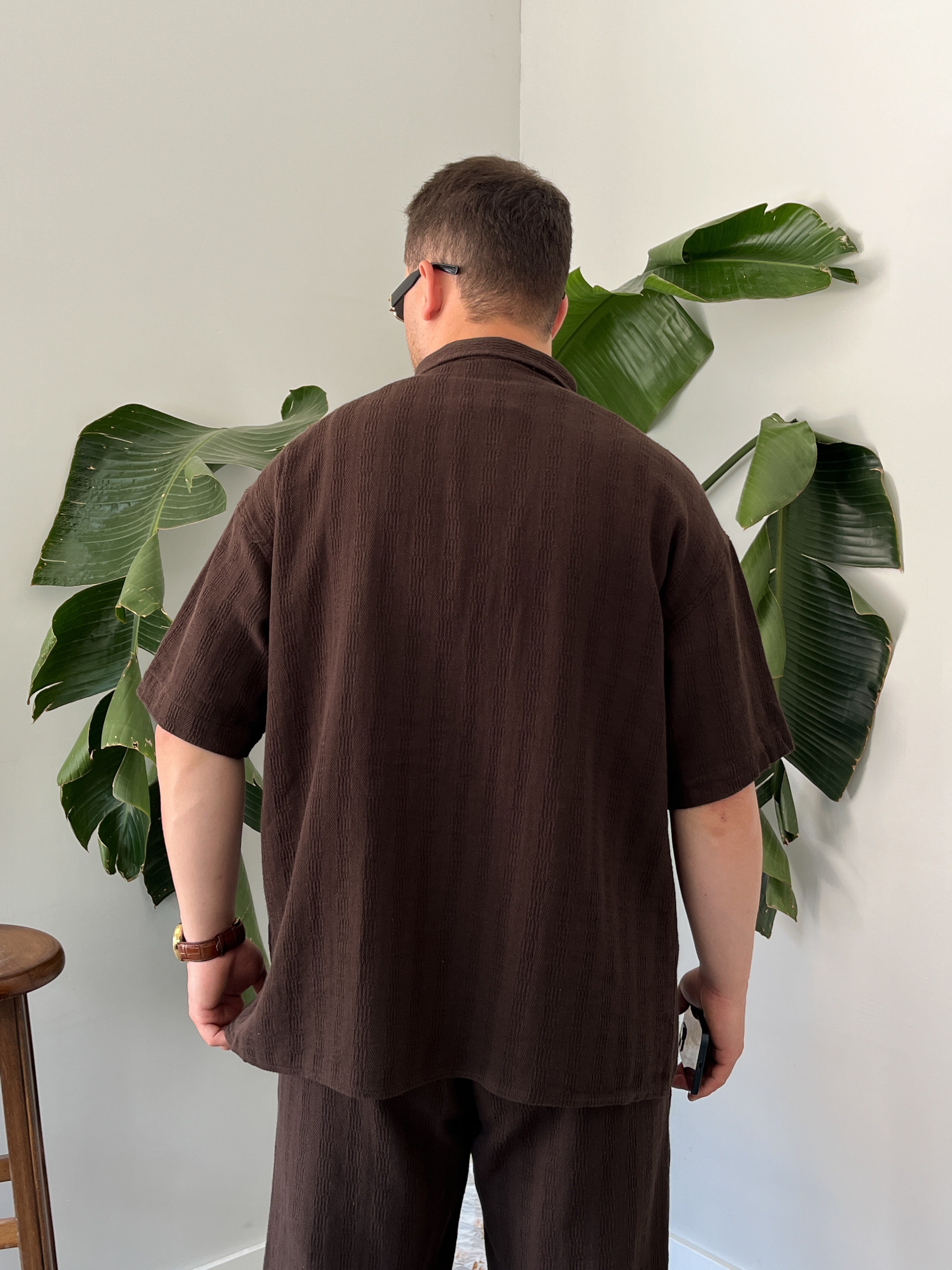 Acı Kahve Alaçatı Casual Desenli Oversize Takım