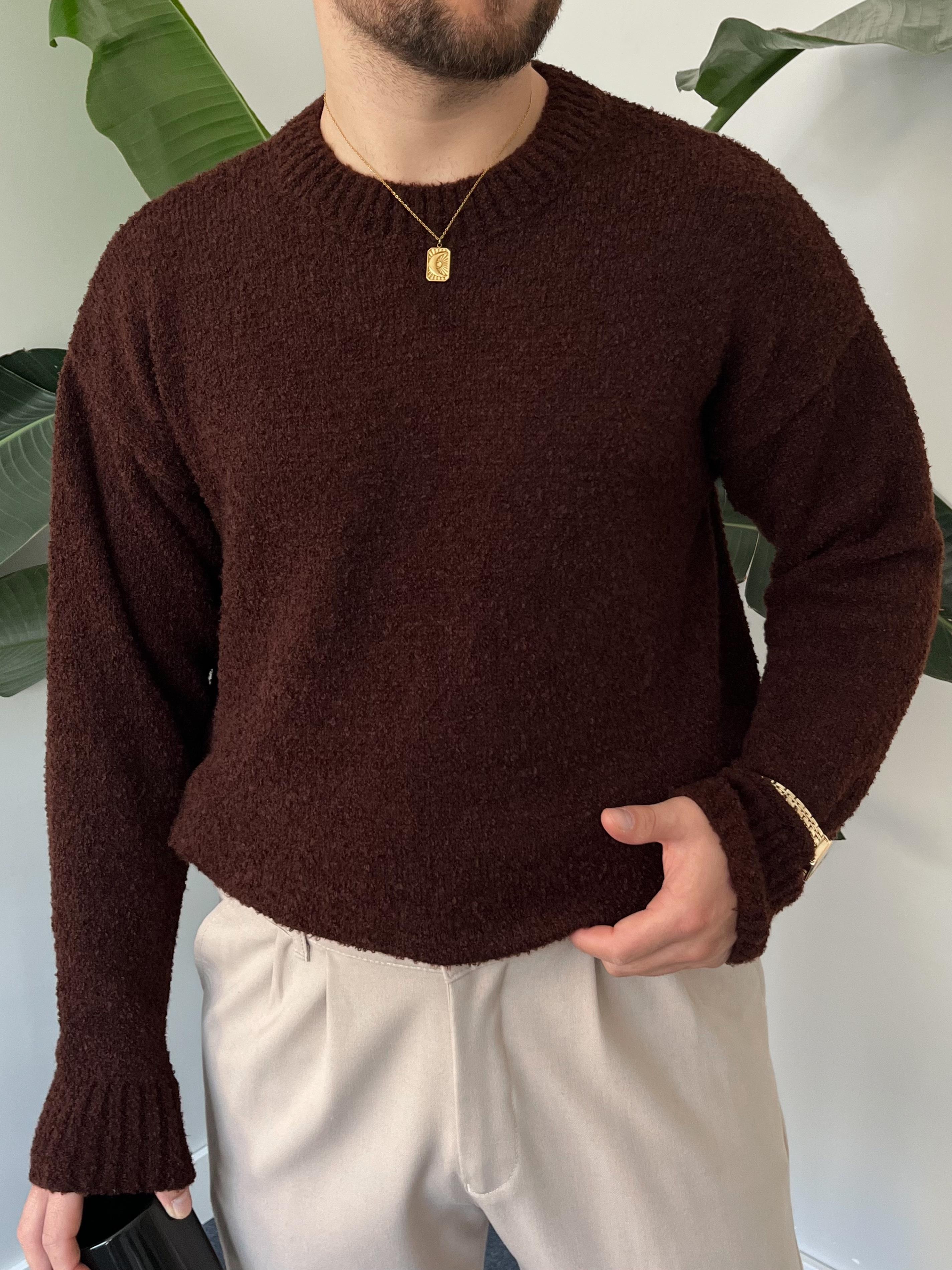 Acı Kahve Elegance Soft Doku Kazak