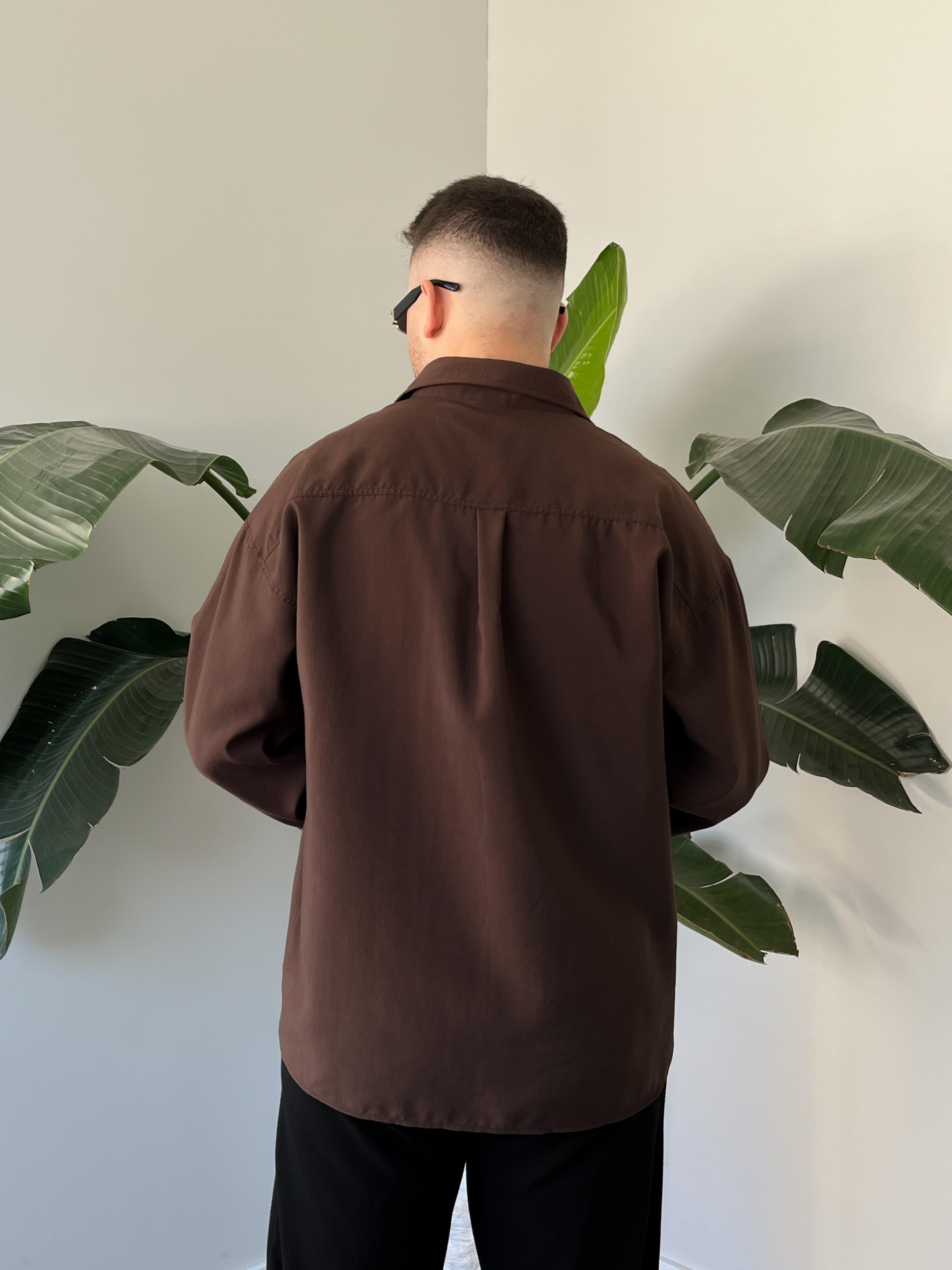 Acı Kahve Modal Basic Oversize Gömlek