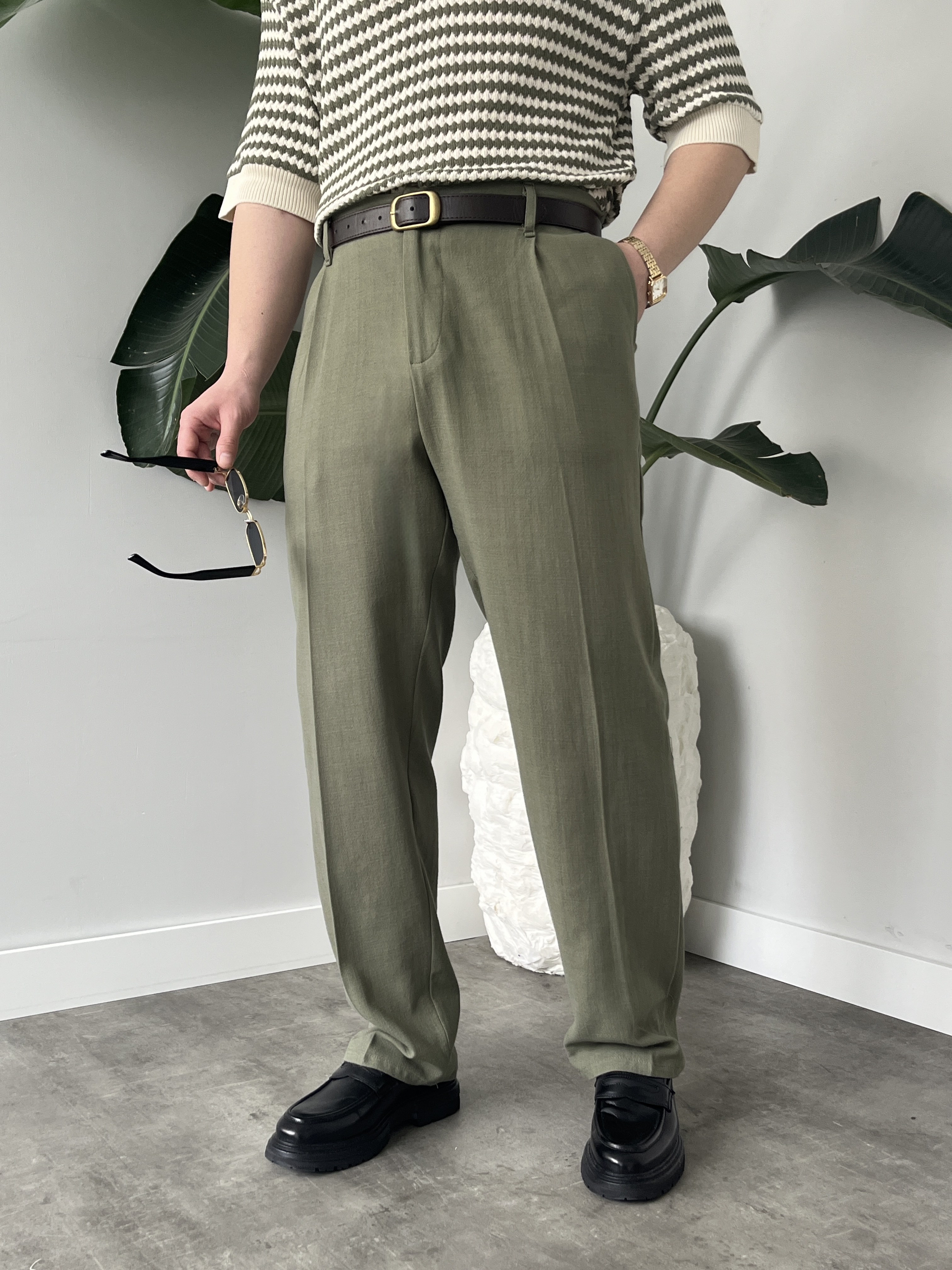 Alto Çağla Ham Keten Baggy Pantolon